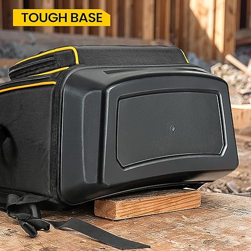 Miniatura 7 de Mochila de herramientas con respaldo acolchado de malla de aire, 19.7 x 15.4 x 8.3 pulgadas, correas ajustables, color negro