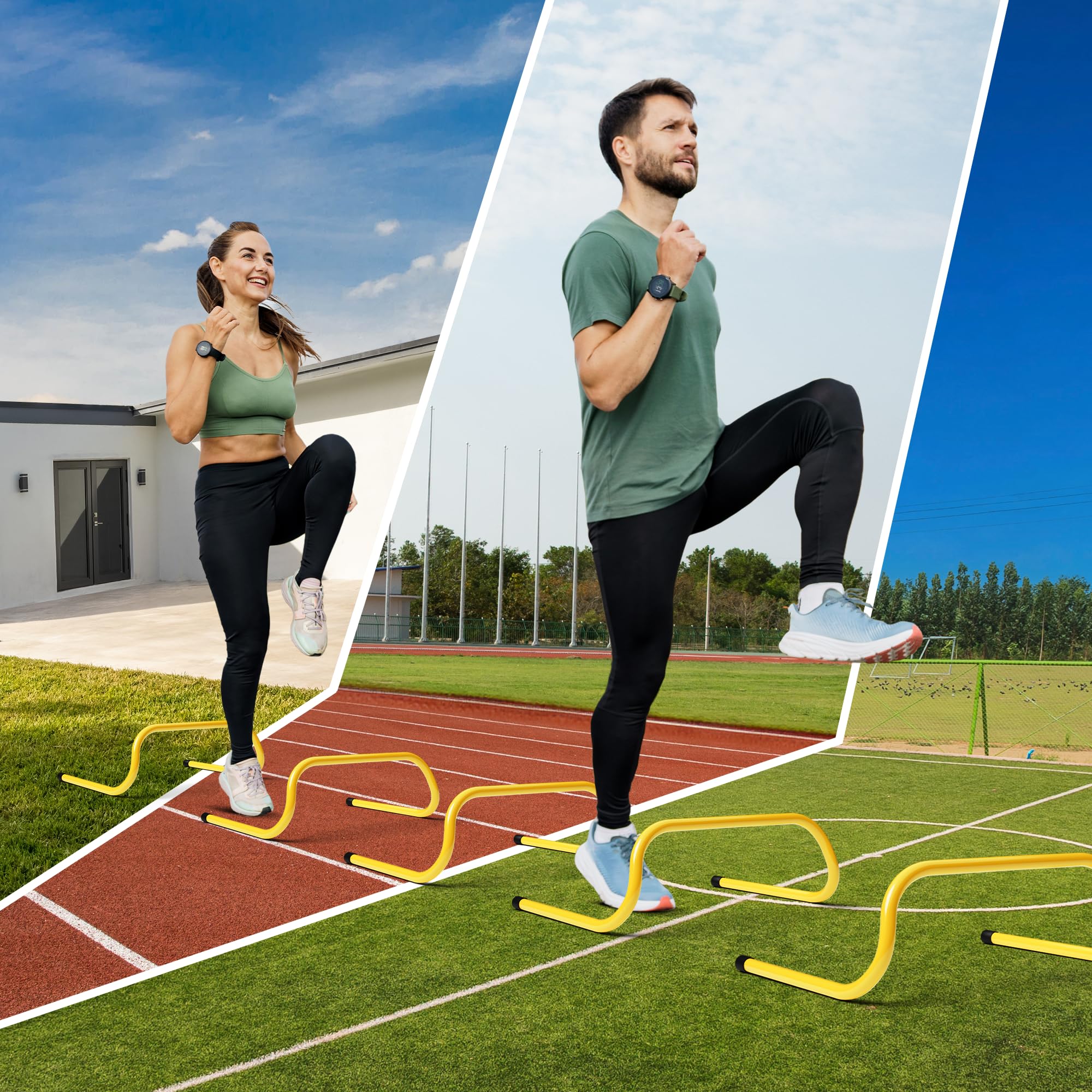 Yes4All Obstáculos de Agilidad para Entrenamiento de Velocidad para Atletas, Paquete de 5, Equipo de Entrenamiento de Velocidad y Agilidad para fútbol, Baloncesto, fútbol, Entrenamiento de obstáculos
