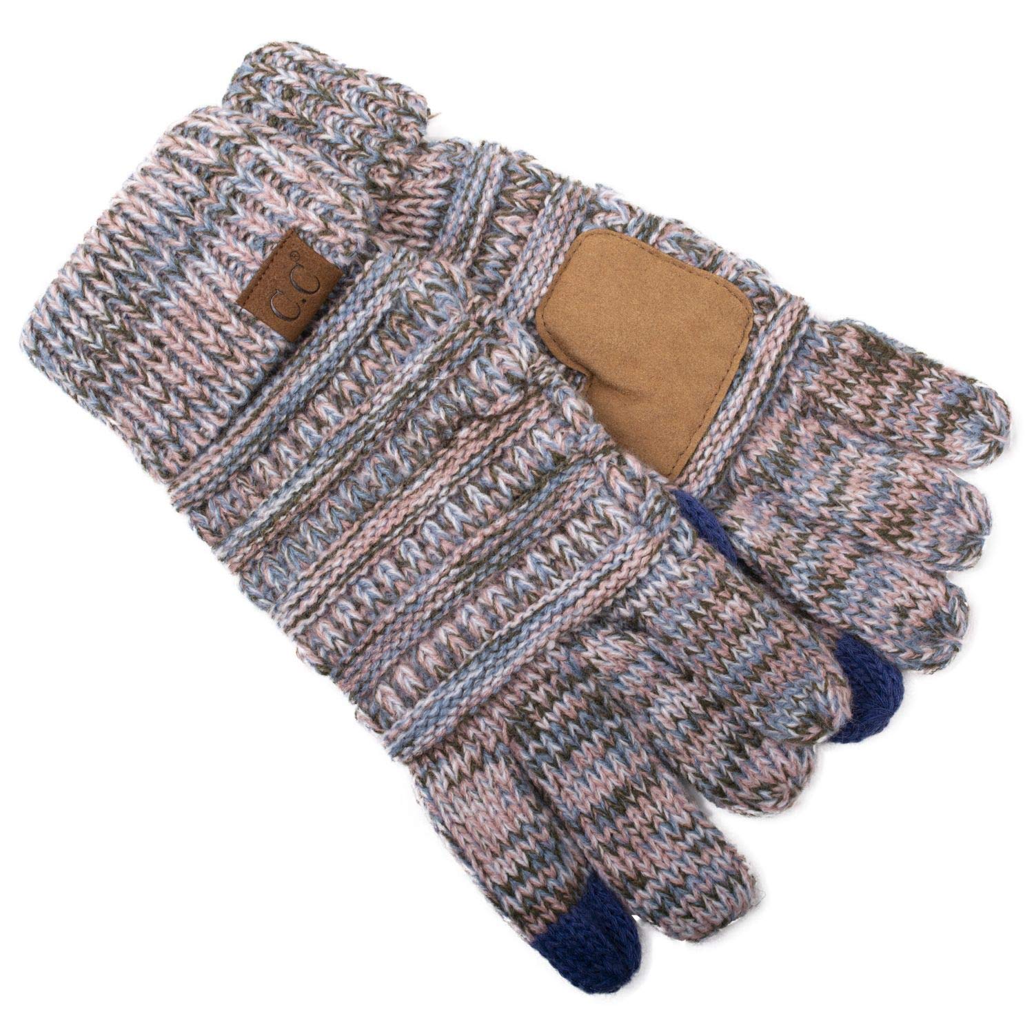 C.C Unisex Cable Knit Winter Warm Anti-Slip Touchscreen Texting Gloves