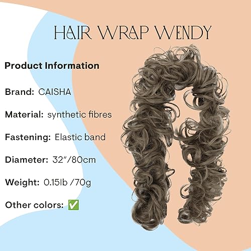 Miniatura 2 de Prettyshop - Banda elástica para el cabello con aspecto voluminoso rizado y desordenado de cabello, para moño