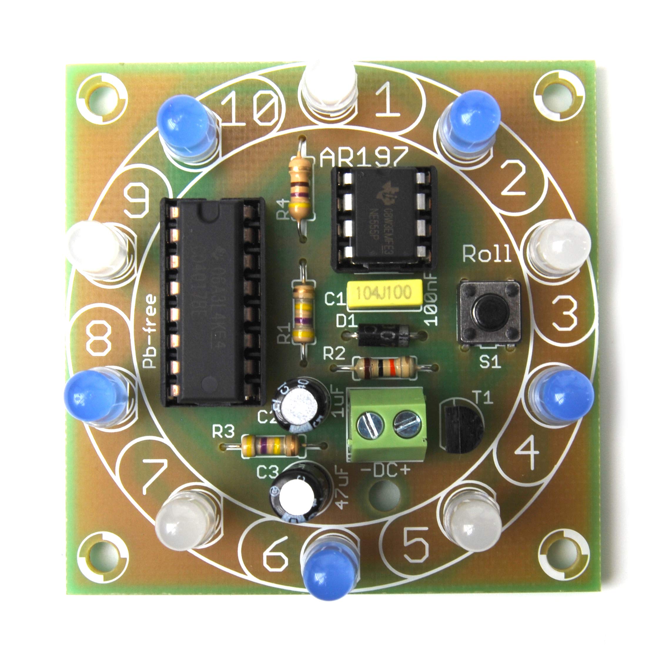 AR197 - Roulette elettronica, ruota della fortuna con effetto rotante, kit fai da te