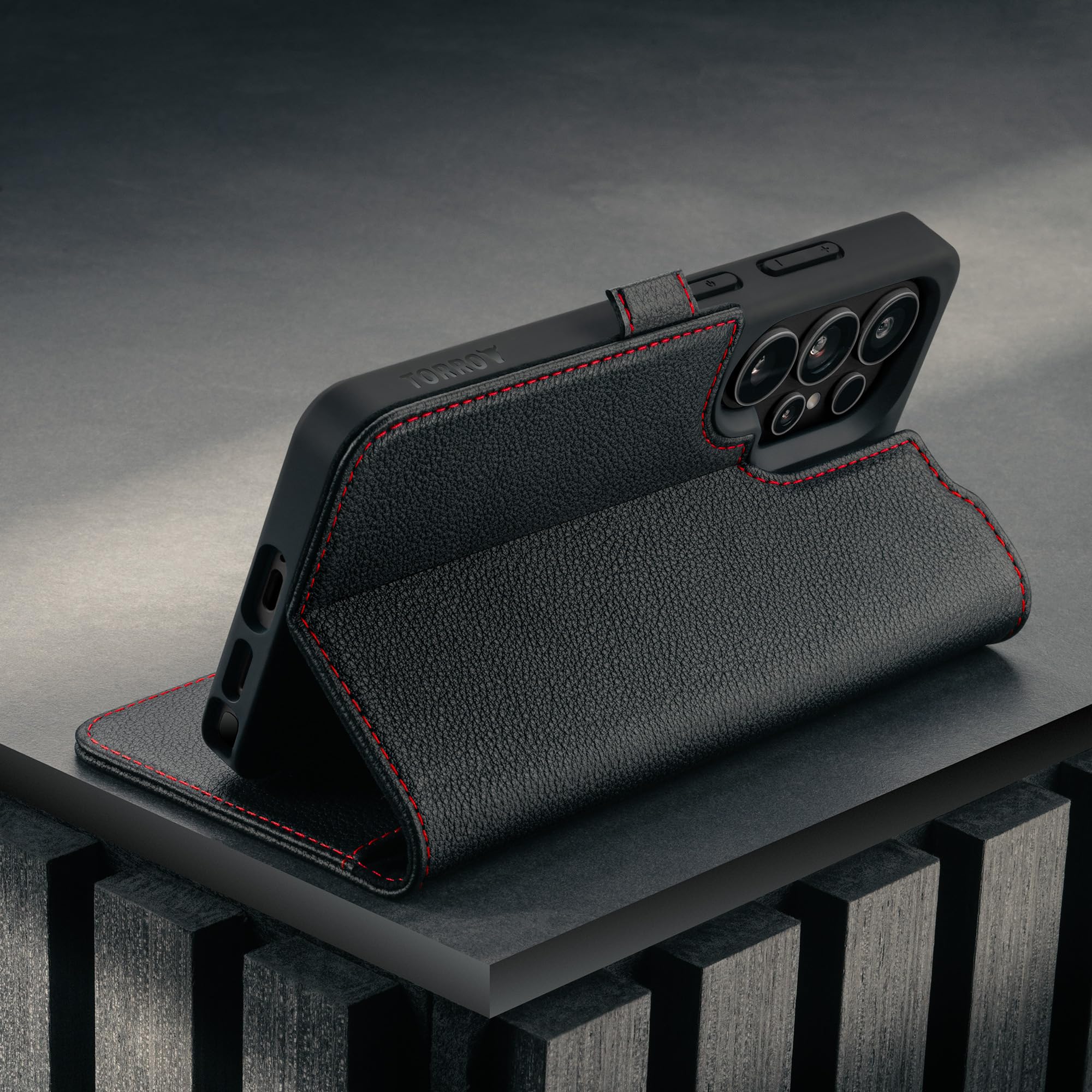 TORRO Hülle kompatibel mit Samsung Galaxy S26 Ultra 5G 2025 - Premium Leder Hülle mit Standfunktion und Kartenfächern (Schwarz)