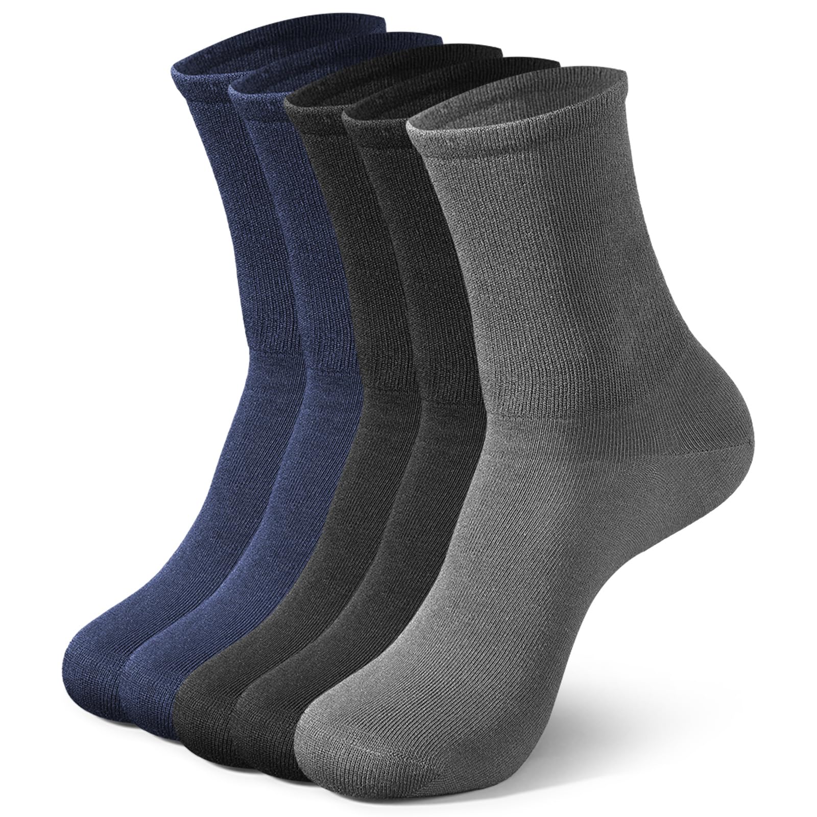 WRAIOS 97% cotton socks men's business men's socks mid-calf socks four seasons models gift box packaging 5 pairs