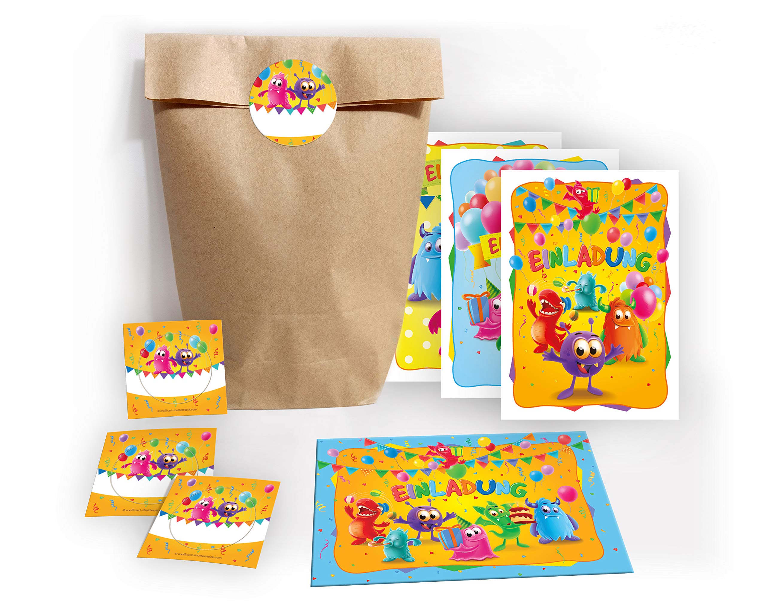 12 biglietti di invito per il 6° compleanno dei bambini, per
