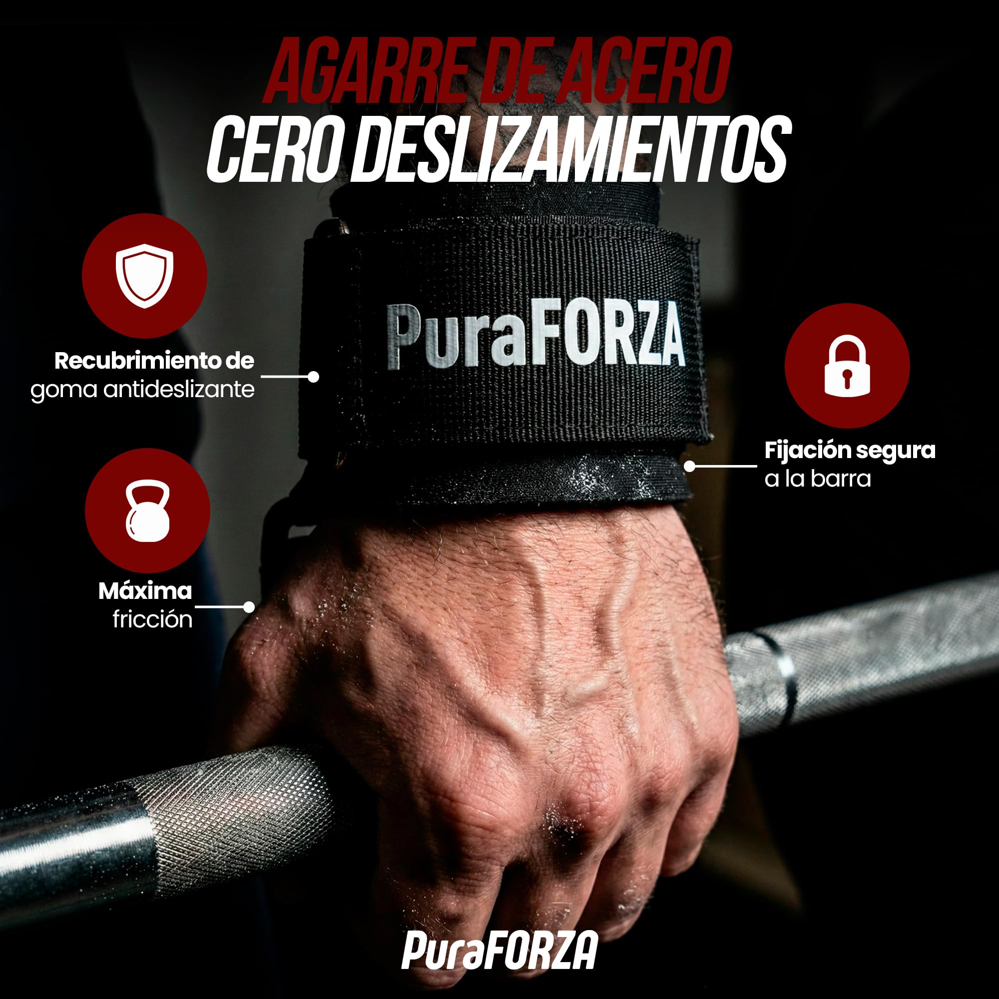 Ganchos de Levantamiento de Pesas Par, Straps Gym – Ganchos para Pesas para Peso Muerto, Dominadas y Encogimientos, Correas de Agarre para Entrenamiento en Gimnasio