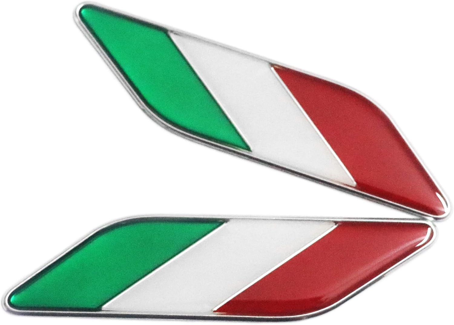 4x Radkappen 60mm Silber - Felgenkappen Mit Italien Flagge Aufkleber