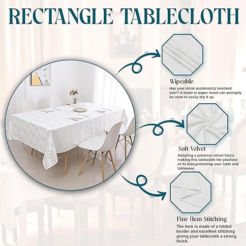 Miniatura 2 de Majestic Giftware TC1401 - Manteles de terciopelo para mesas rectangulares  (70 x 180)  Mantel rectangular decorativo lavable para cocina, comedor,