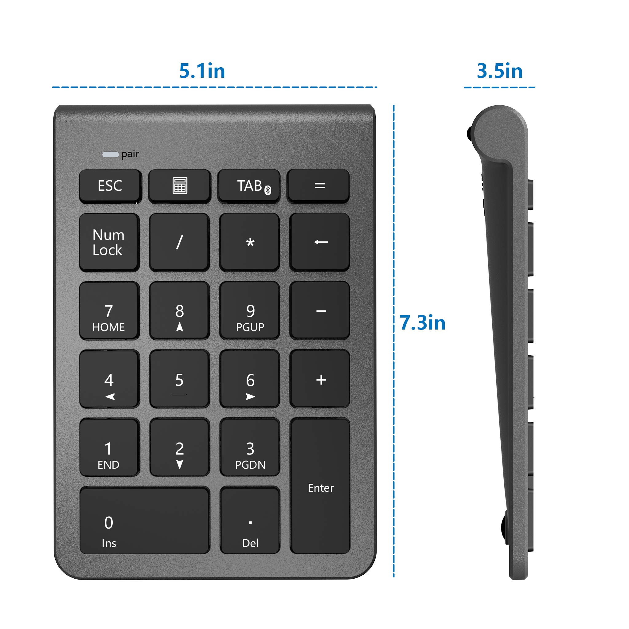 CATECK numérico inalámbrico Bluetooth,Teclado numérico 22 Teclas Bluetooth de tecladopara Data Entry de Contabilidad PC/Notebook/de Escritorio/Tableta