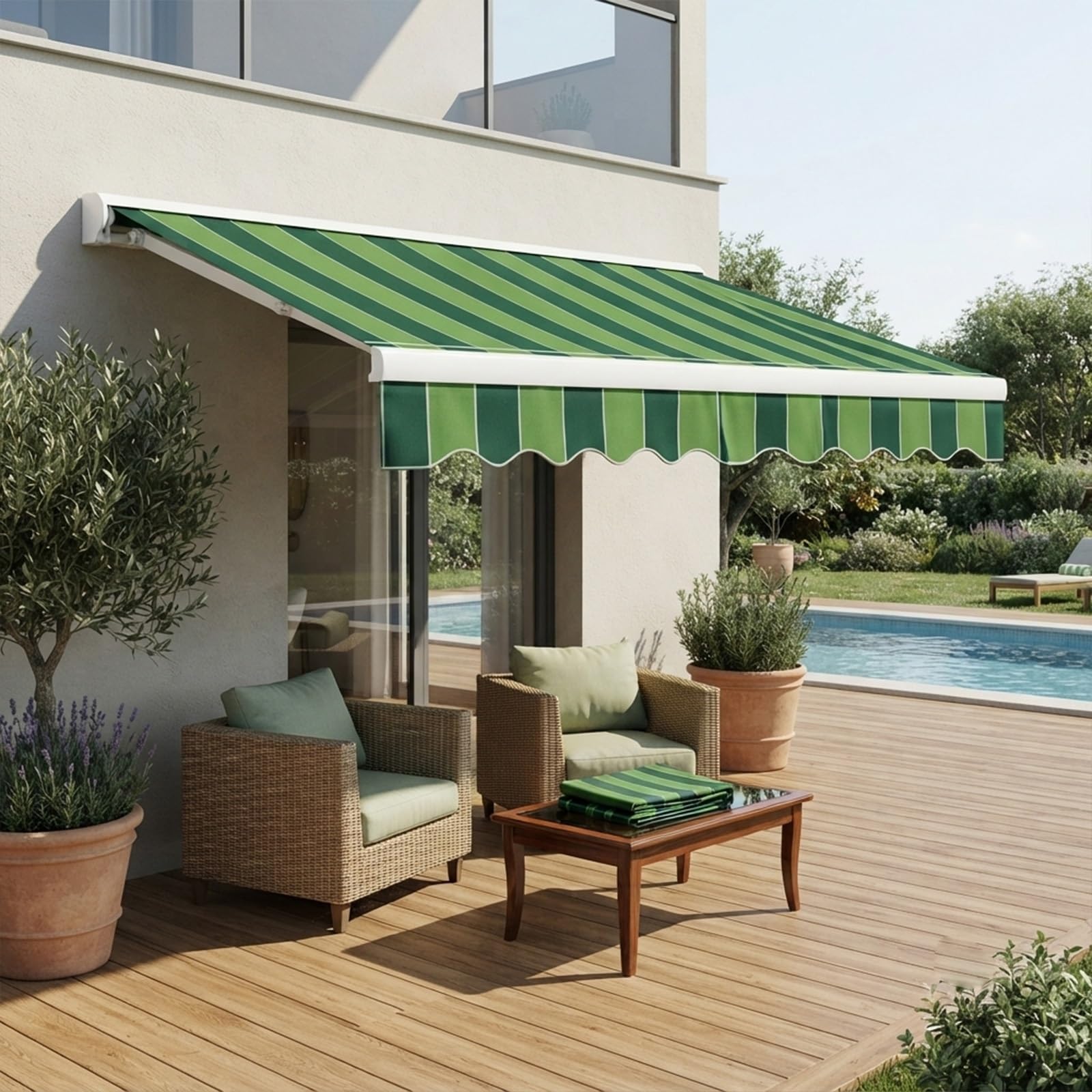 Toile Store Banne, 240x270 Toile De Remplacement Store Banne | Acrylic/PVC waterproof replacement fabric, custom sizes available, suitable for gardens.(C,13x4.9ft(3.9x1.5m))
