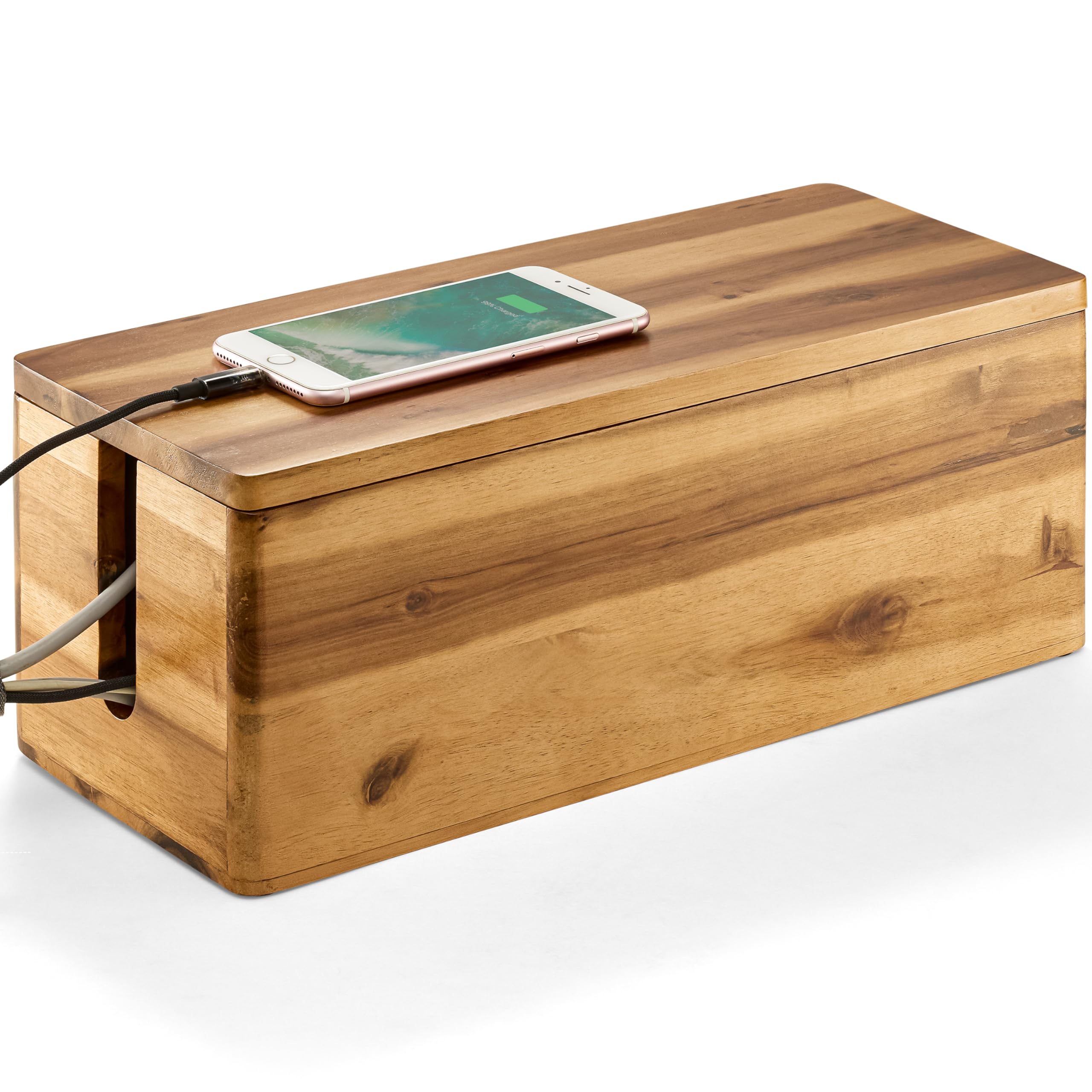 Amazon.com: TIDITA Acacia Wood Cable Management Box Round Edge