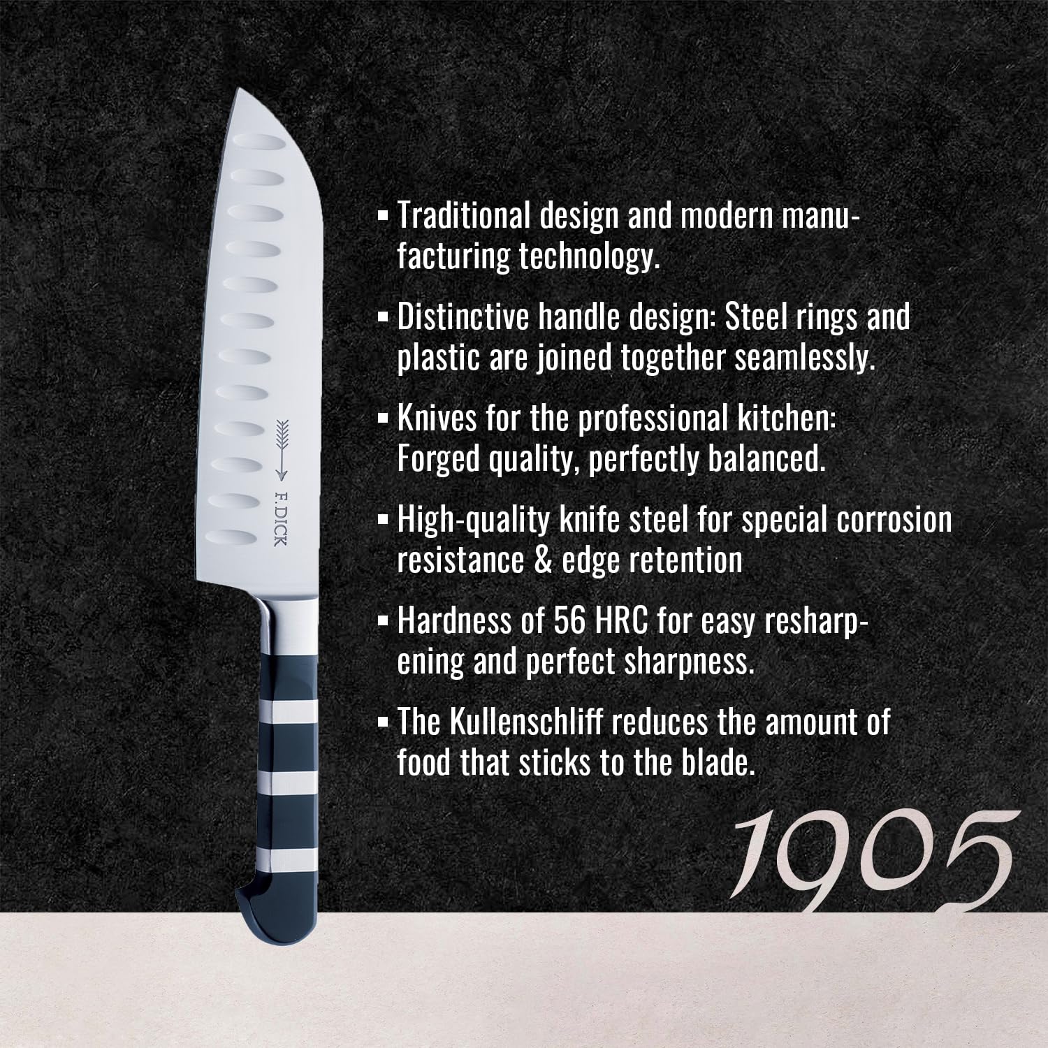 Couteaux De Cuisine Professionnel Dick - 1905 - Bois Exotique