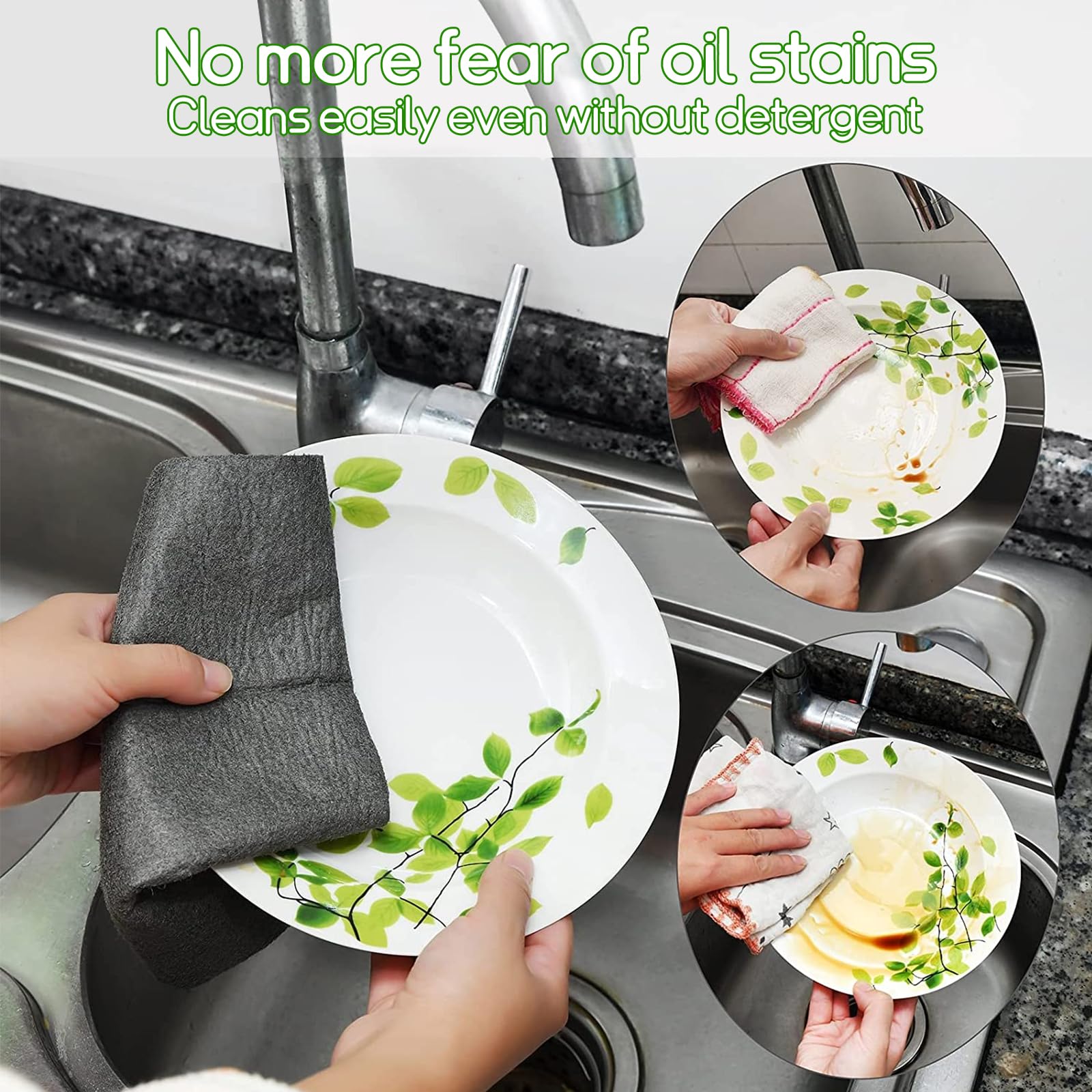 Lot De 10 Chiffons De Nettoyage Magiques épais En Microfibre Réutilisables Sans Traces Pour Fenêtre, Cuisine, Voitures, Verre (30 X 30 Cm