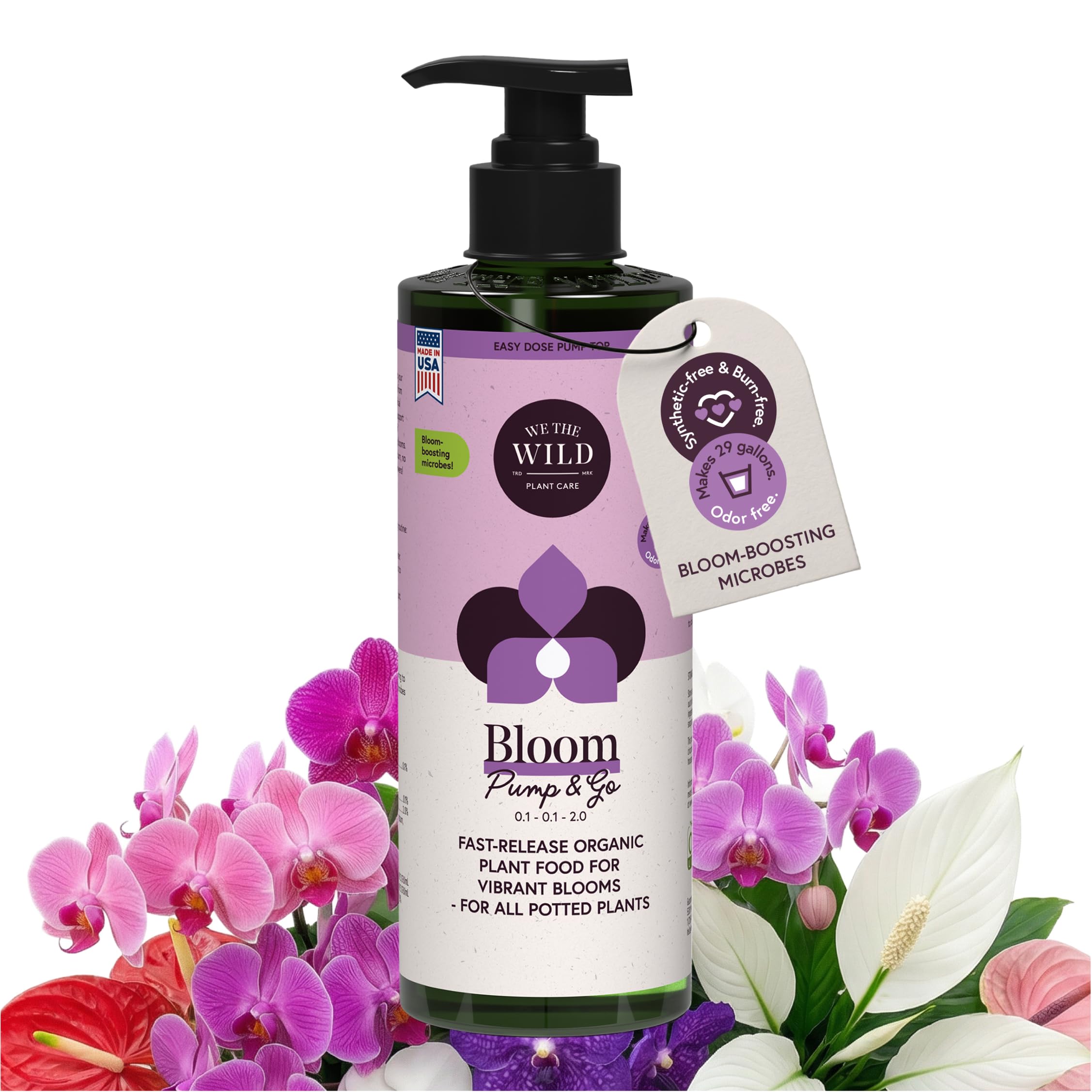 We the Wild Organic Bloom Pump & Go | Orchid Flower Booster |16.9 oz Bloom Flowering Booster