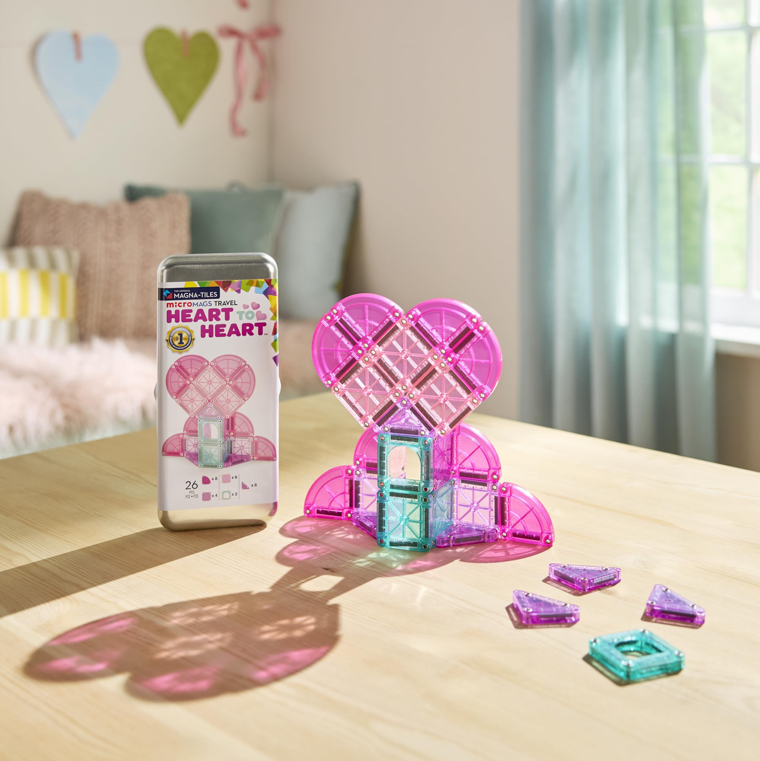 Magna-Tiles MicroMAGS Kit de voyage 24 pièces Maison en pain d'épices La marque de construction magnétique originale