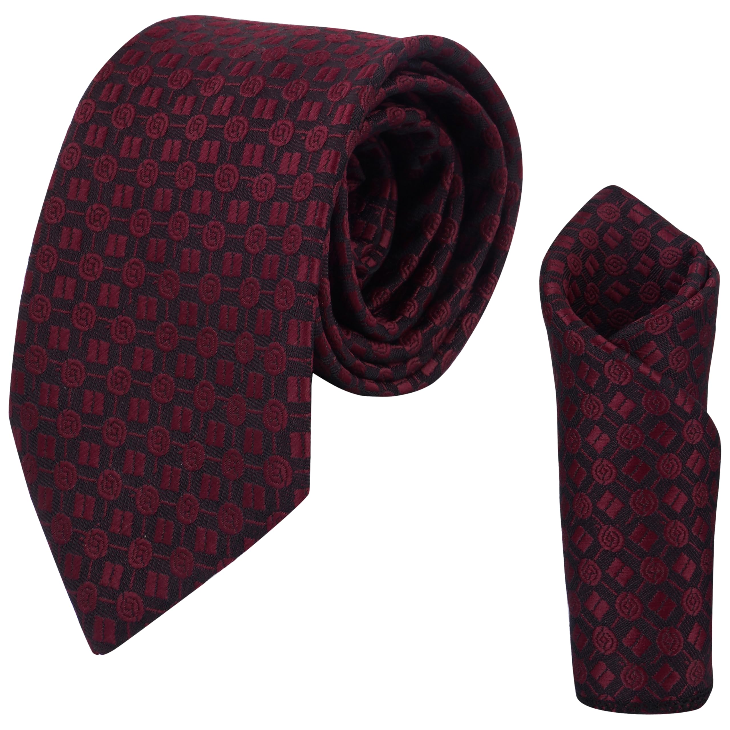 calixto Men's Microfibre Italian, Floral Printed Necktie Tie With Pocket Square (Leatharite Gift Box) (Pack of 2)-picture-38