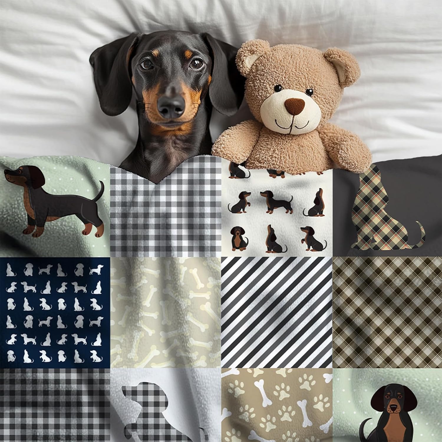 Dachshund Blanket - Cute Wiener Dog Gifts for Women, Lightweight Cozy Flannel Fleece Throw Blanket - 50"x40" - Image 8