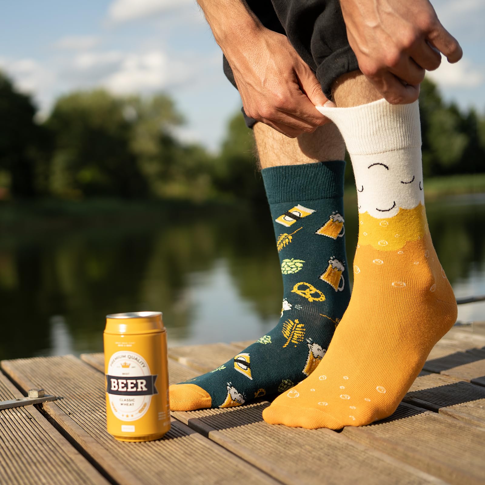 soxo Lattina Birra Calzini Uomo Divertenti Idee Regalo Cotone Calze Birre Regali Per Lui 40-45 1-4 Paia