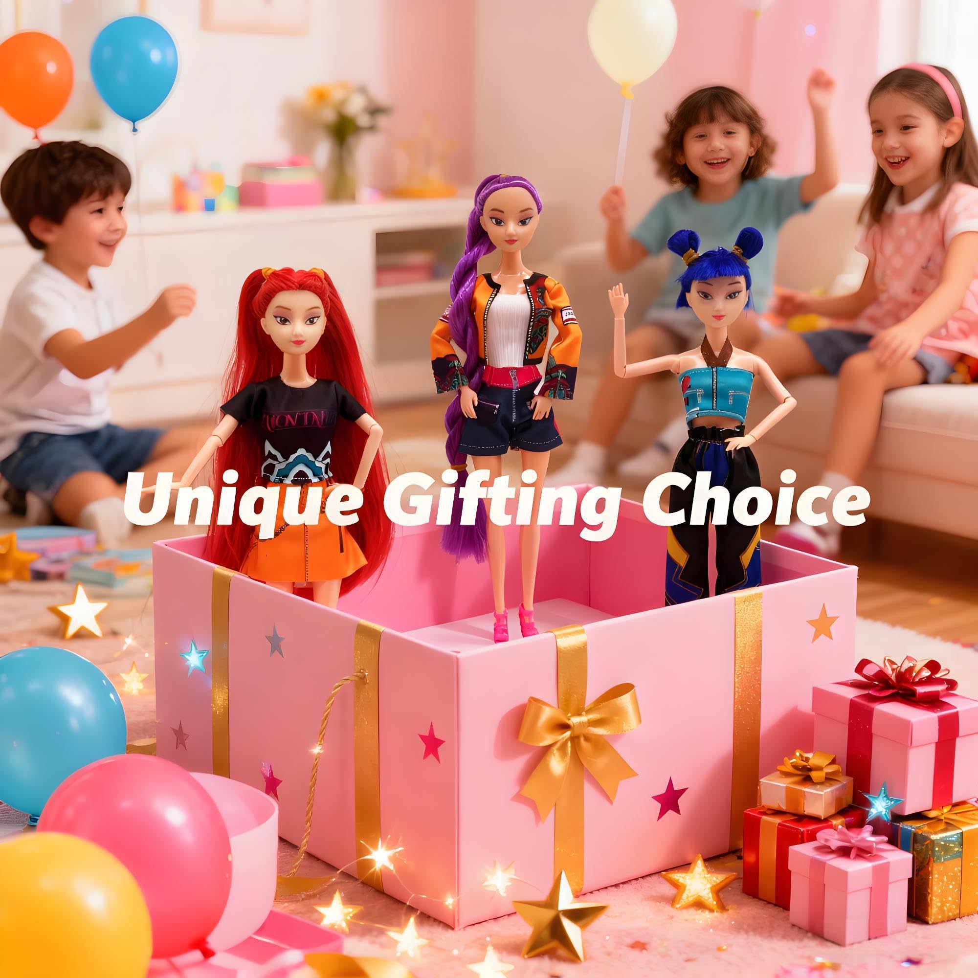 AZDHOT Demon Hunters Toys Action Dolls Set, 11.5-inch Poseable Dolls with Movable Joints, 3-Pack Collectible Model Toys for Fans and Kids Game Gift — view 7
