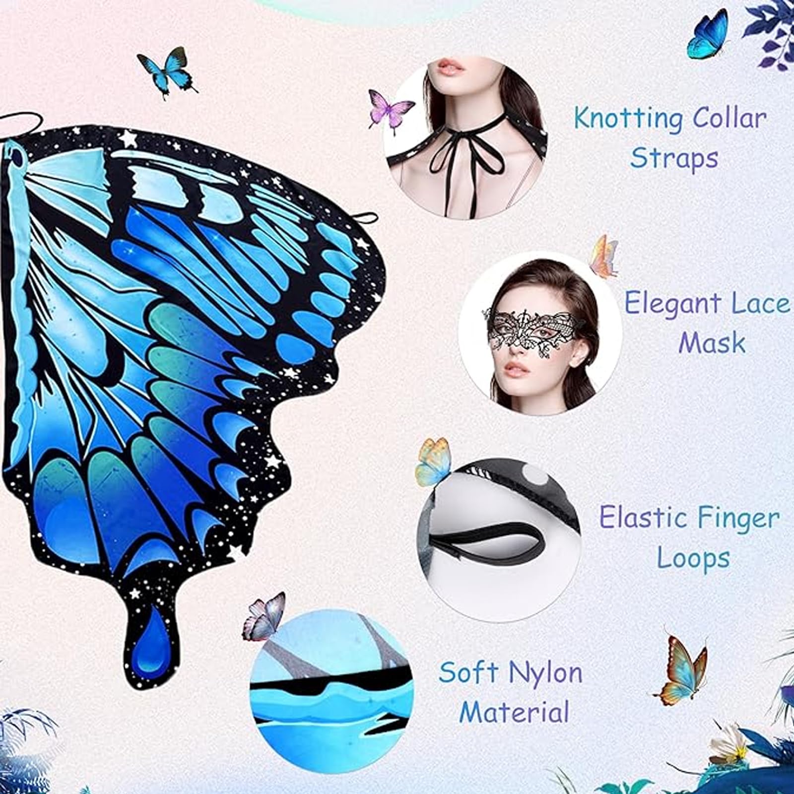 Wsetyy Butterfly Wings Adult, Women Butterfly Halloween Costume - Image 4