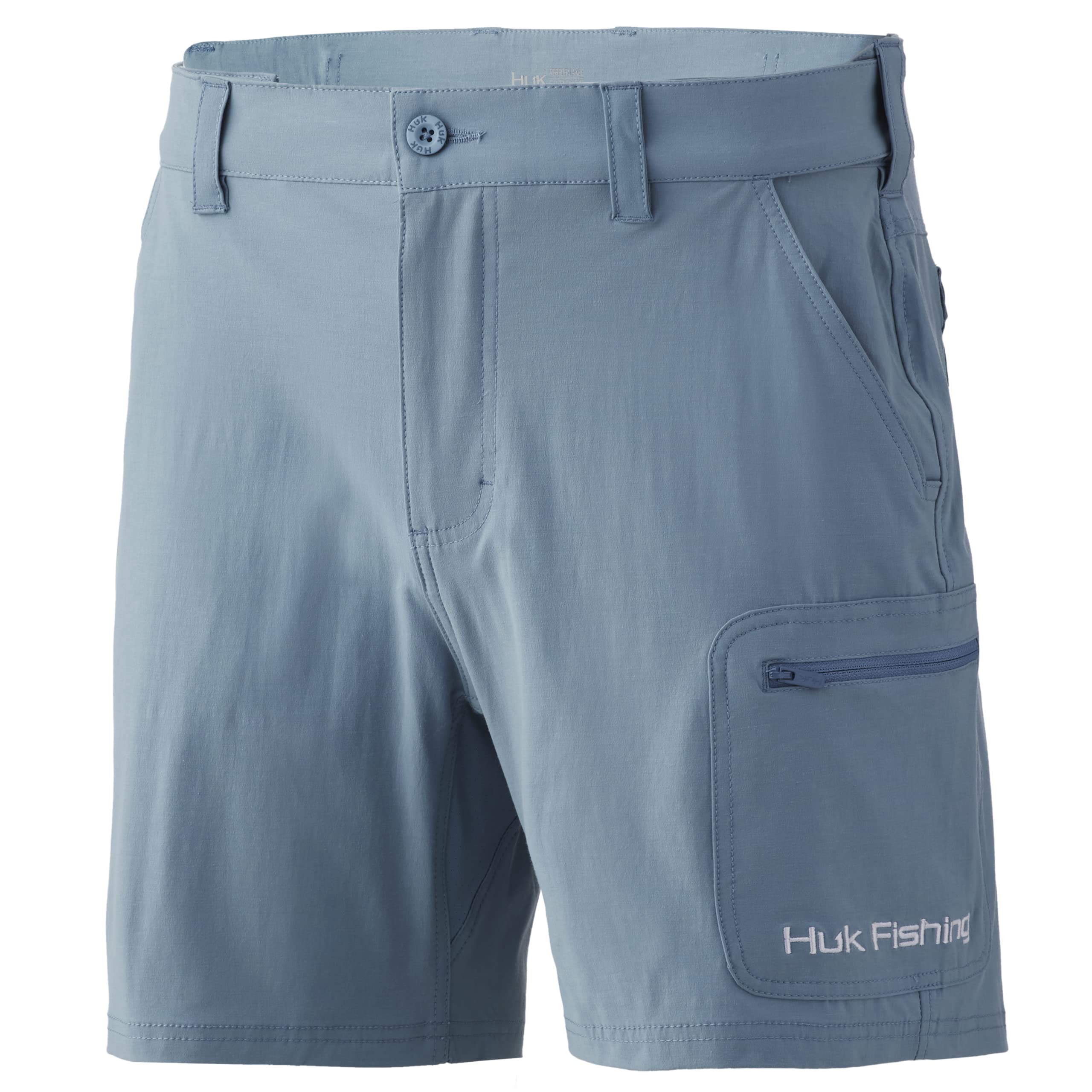 HUK Herren Next Level Short | Schnell trocknende Performance Angelshorts Kurze Hose, Silber, blau, XXL