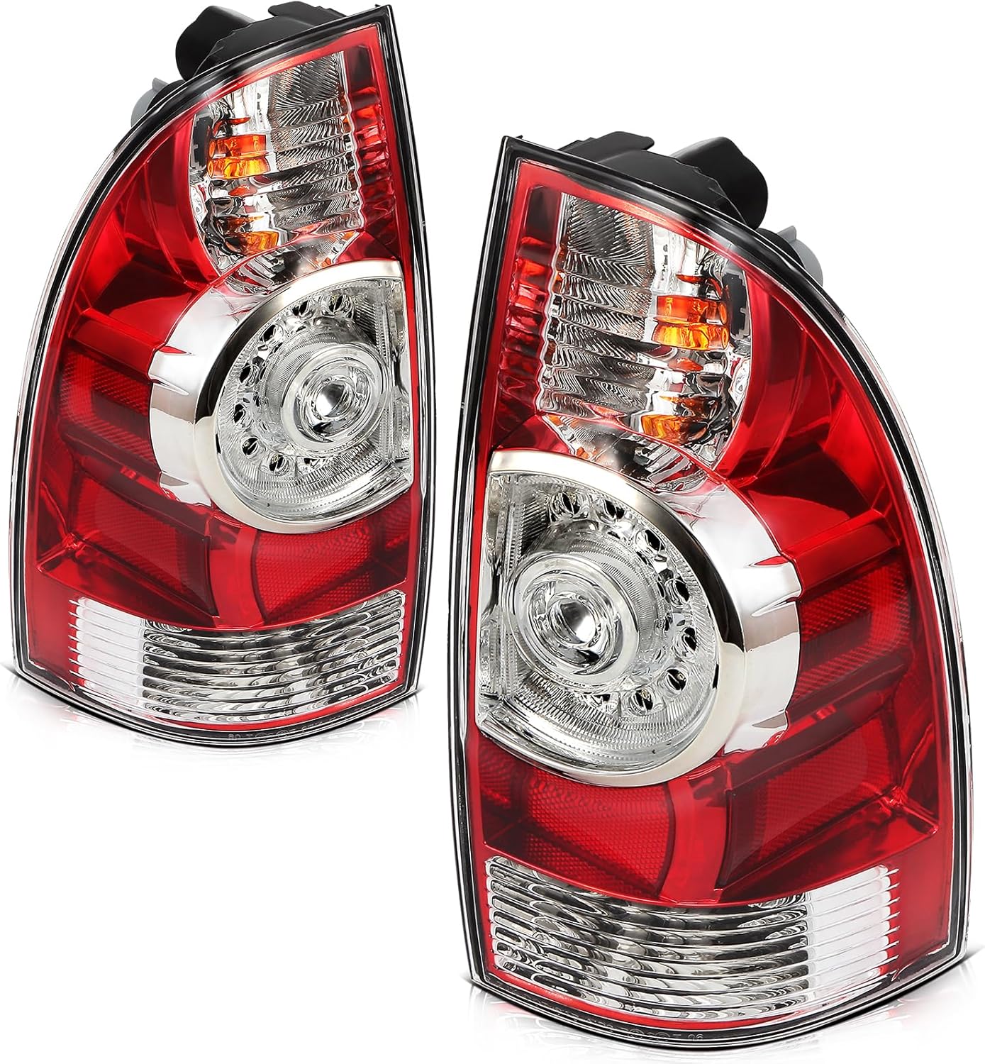 LSAILON Tail Light Fit For Toyota Tacoma 2005-2015 Red Housing Clear Lens Driver and Passenger Side 81550-04160 81560-04160