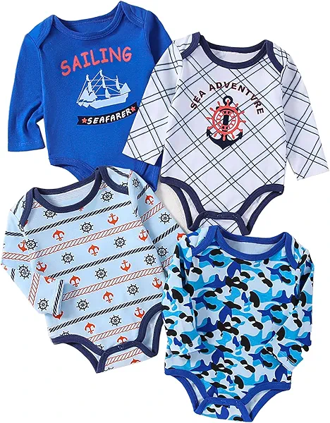 YOURDIARY Newborn Baby Print Long Sleeve Bodysuit Gender Neutral Baby Clothes Infant Outfit Newborn Essential