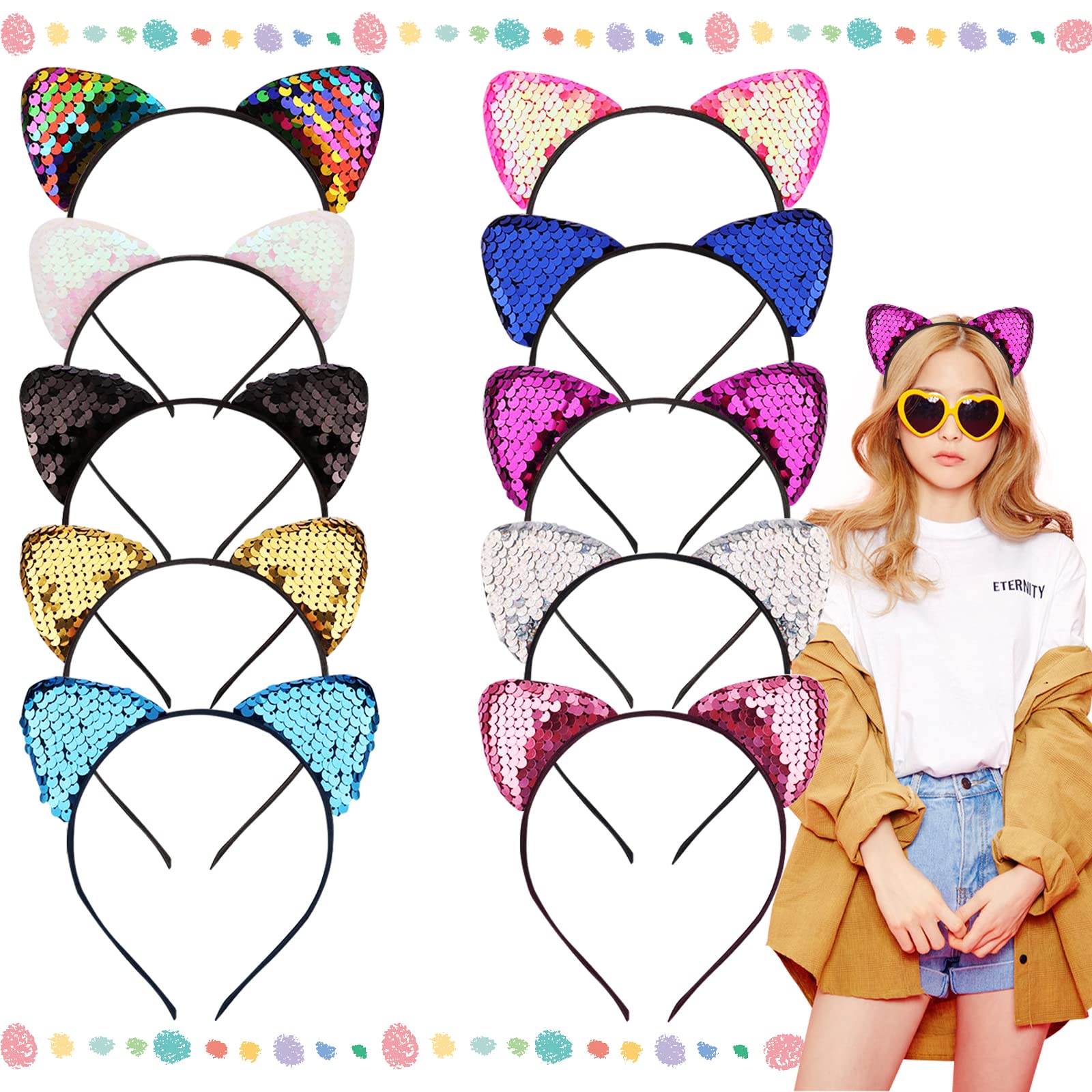 Hot Sale Mode Glitter Fliege Stirnband Frühlings zwiebel Pulver Regenbogen kuche