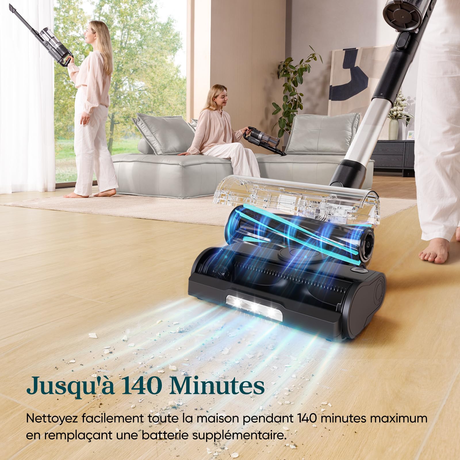 Batterie de Rechange d'origine Levoit pour aspirateur sans Fil LVAC-200 Max, jusqu'à 70 Minutes d'autonomie, 6 Batteries Lithium 3000 mAh, 3 à 4 Heures de Charge, Gris