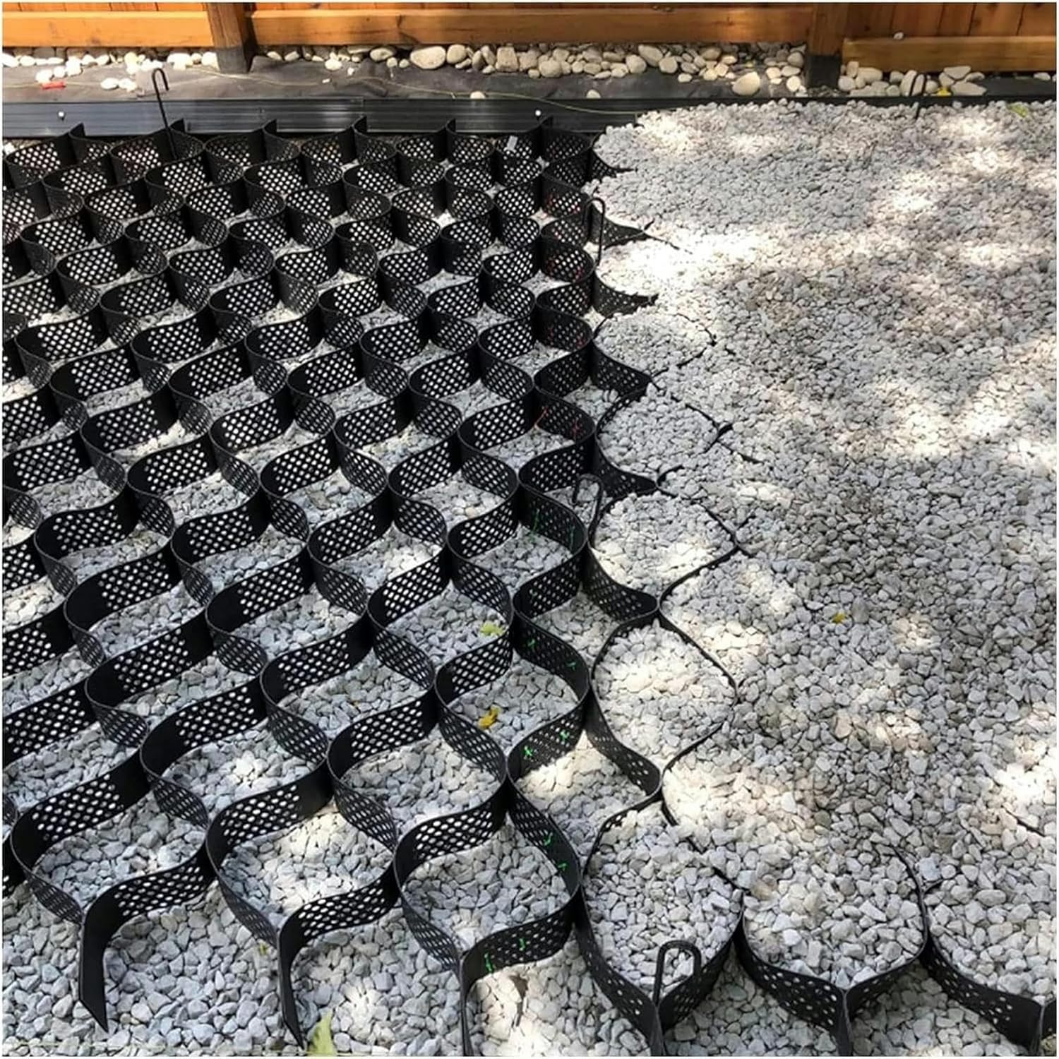 Sidewalks Ground Grid Stabilizer 2 Inch for Gravel/Cement/Sand，Polyethylene 3.3ft/ 6.6ft/ 10ft/ 13ft/ 16ft/ 20ft, Retaining Wall Stabilizer Dirt Storage Locker for Shoulder~/