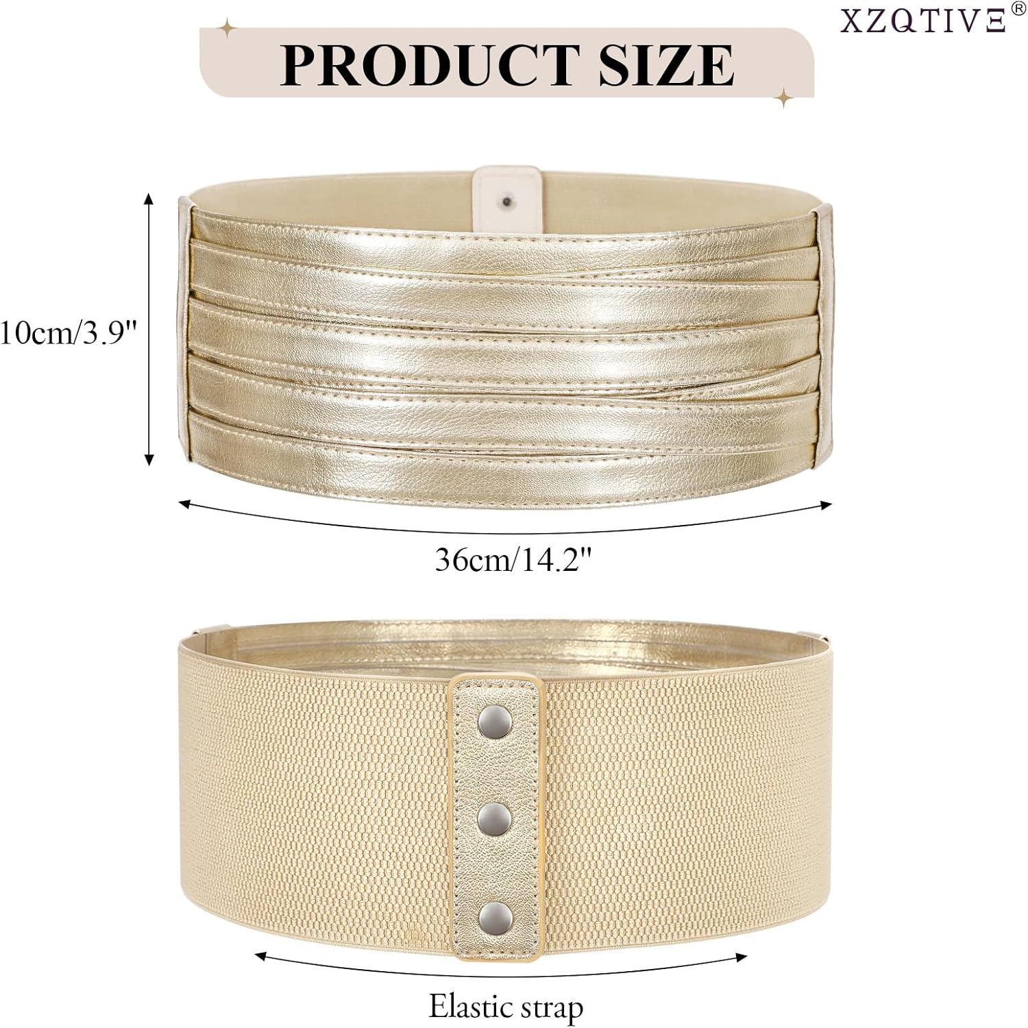 XZQTIVE Wide Elastic Belts for Women Dresses Black Waist Corset Belt for Women Fashion Wide Stretchy Belts - Image 3