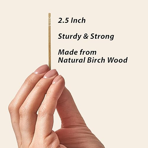 Miniatura 2 de Makerstep 2000 palillos de dientes de madera con mango adornado. palillos de dientes de madera de abedul natural