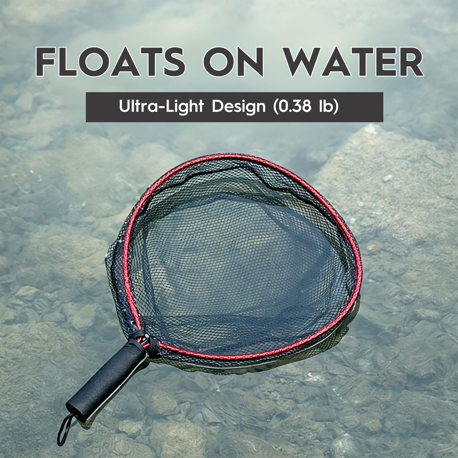 BasicGear Ultra-Light Aluminum Landing Net – Soft Mesh, Lightweight Frame, EVA Floating Non-Slip Grip, Anti-Loss Rope & Carabiner Clip, for Flying Fishing and Kayak Fishing : Sports & Outdoors