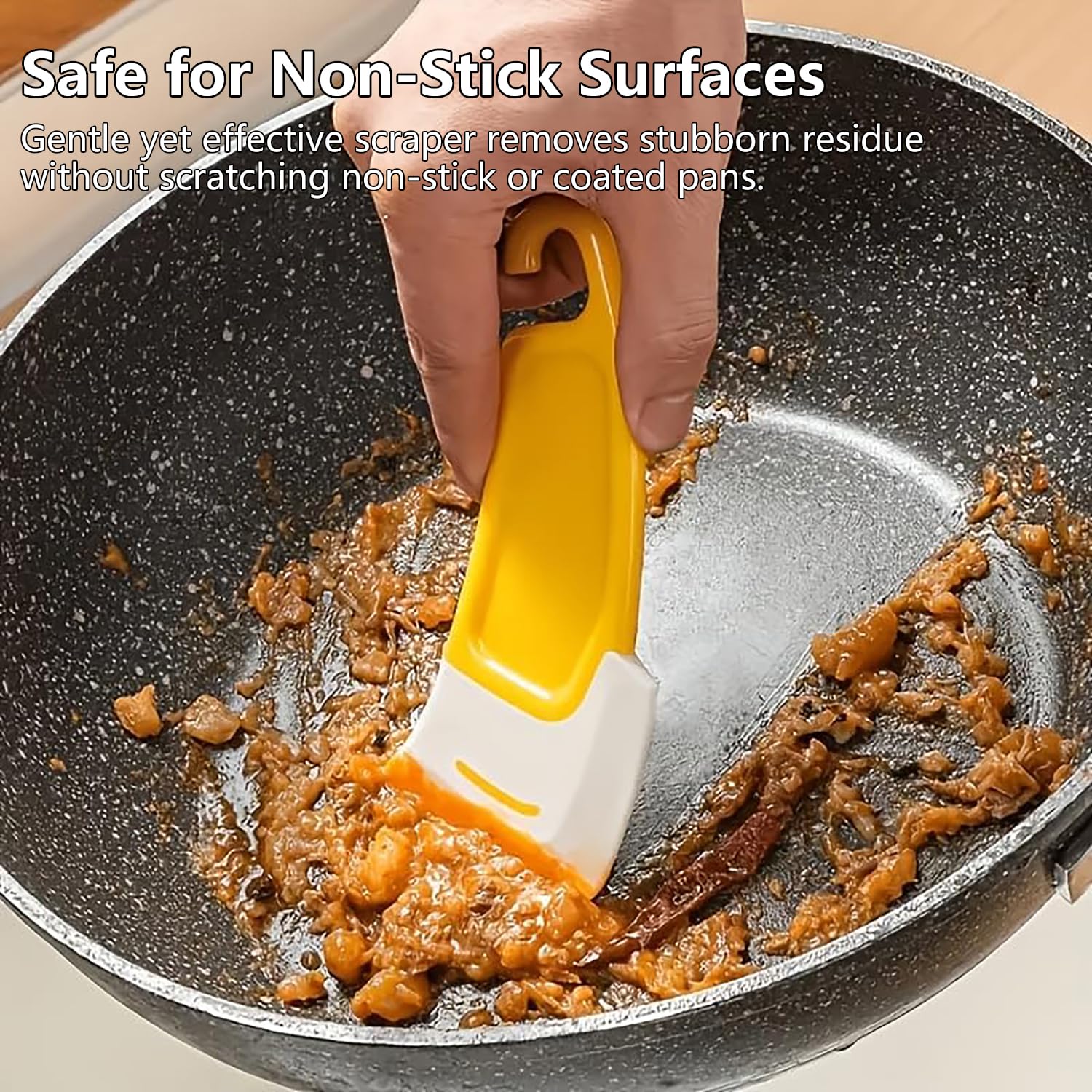 1 Pack Heat-Resistant Silicone Scraper for Baking Grill and Cookware Cleaning – Flexible Non-Stick Pan Residue Remover - Residue from Pots and Pans — view 4