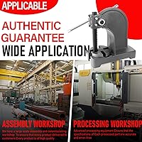 Vista 7 de RQR Prensa de eje de 1 tonelada, prensas de eje de servicio pesado, prensa manual de escritorio de hierro fundido para remachar, perforar agujeros