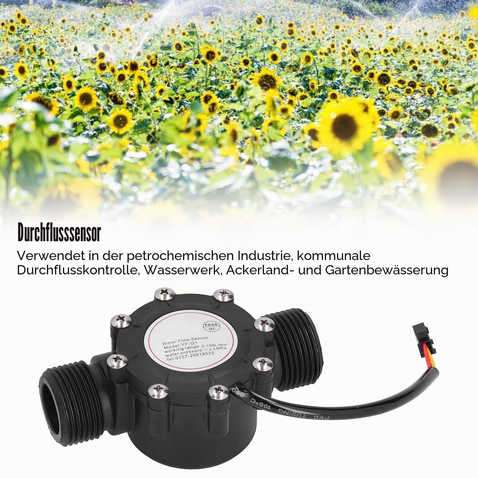 YF-G1 G1 Zoll Außengewinde Wasserdurchflusssensor Hall-Durchflussmesser Zentrale Klimaanlage Schwimmbad-Durchflussmesser DC3-24V