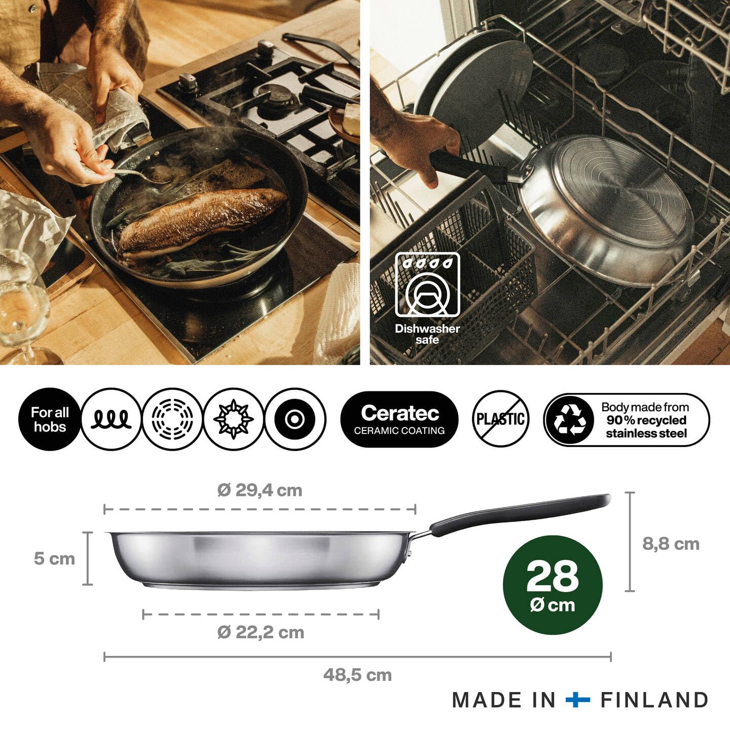 Fiskars Functional Form Non Stick Frying Pan 28 cm, Made in Finland — Amazon image 2