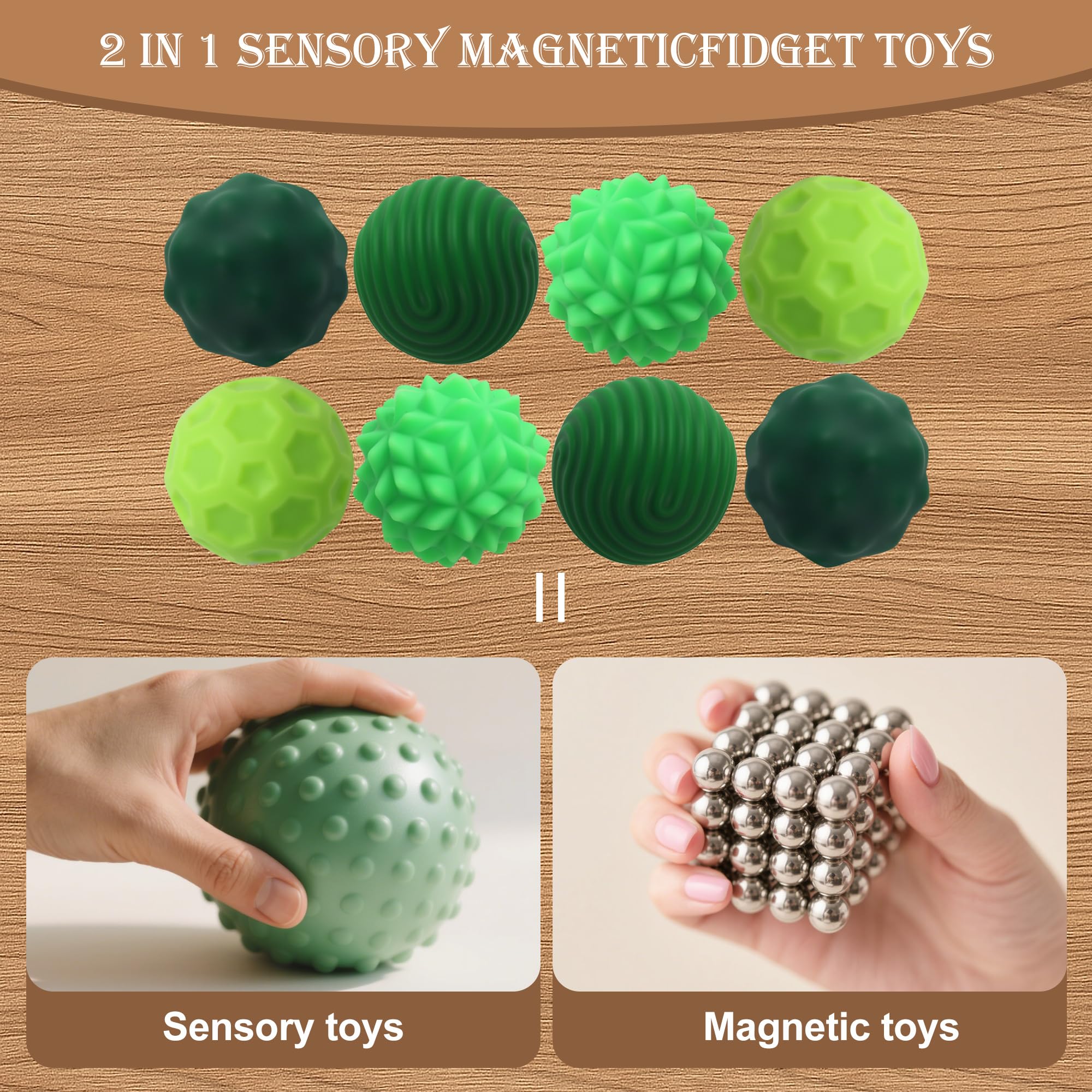 8 sztuk magnetycznych zabawek antystresowych, silikonowe, z silikonową powłoką antystresową, łagodzące stres, antystresowe, z autyzmem, zaburzeniami obsesyjnymi, do biura, domu i