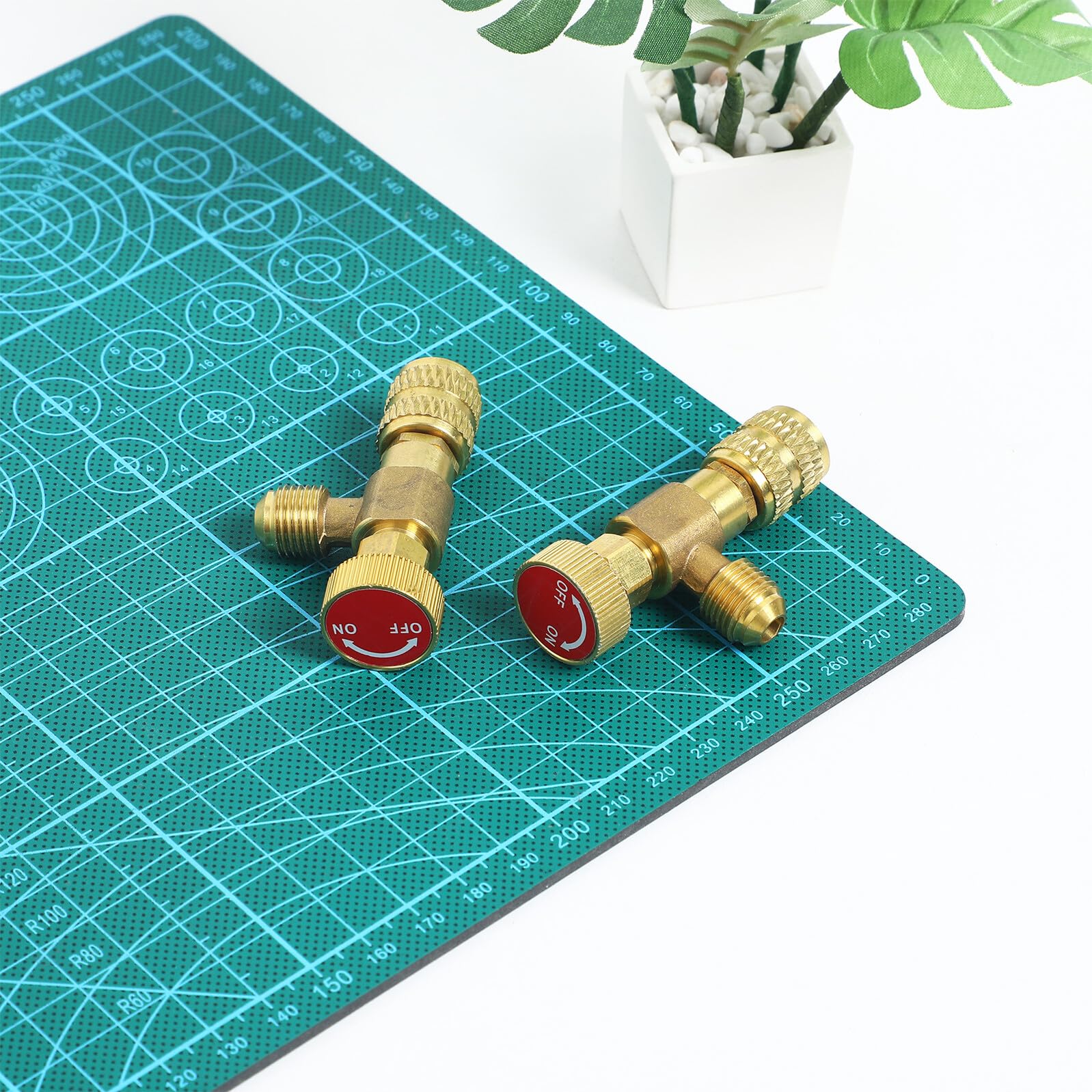 UKCOCO 2 pièces Vanne de Remplissage de Réfrigérant pour Climatiseur Laiton de Vanne de Sécurité sans Fuite pour Systèmes Accessoire de Climatisation Robuste et