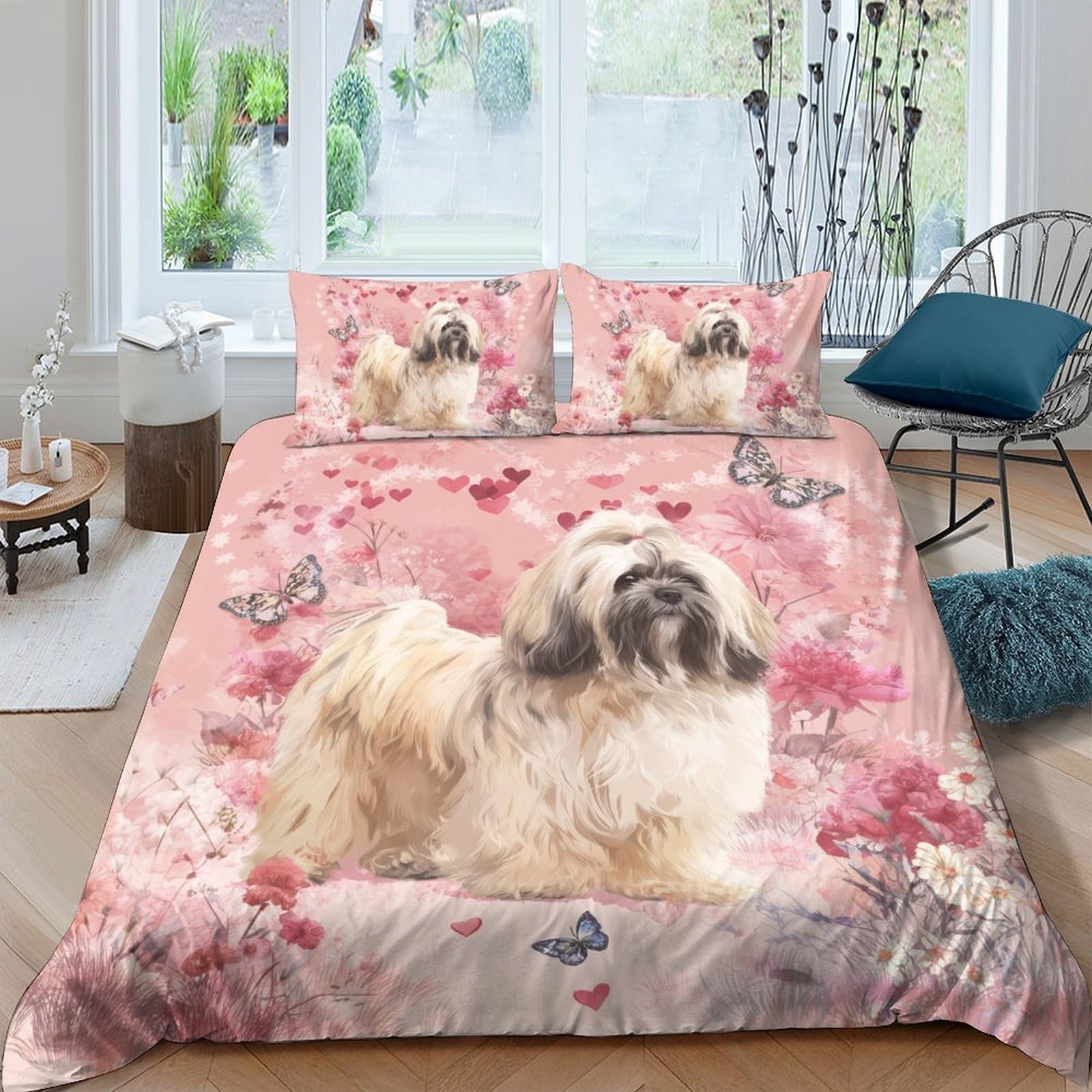 Housse de couette chiot 3D contre la literie rêche : microfibre douce