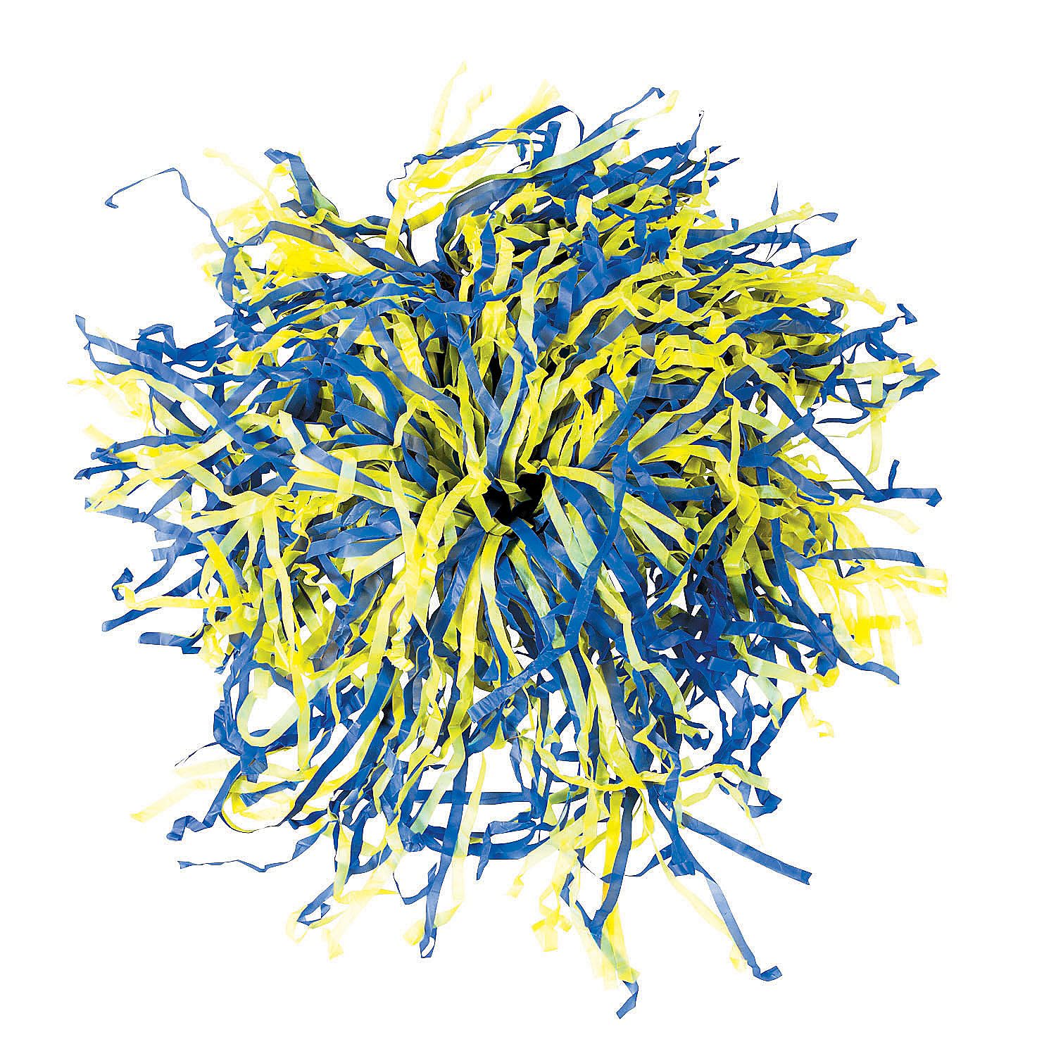 Fun Express - 2tone Spirit PoM-NVY/gld - Toys - Active Play - Pom - Poms - 24 Pieces