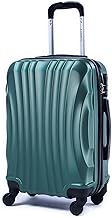 R.Leone 60 x 40 x 20 cm Removable Wheel, 55 x 40 x 20 cm, 4 Wheels, Maximum Capacity ABS Trolley Suitable for Ryanair, Easyjet, Wizzair, Iberia, Lufthansa, Tui, Vueling, dark green, Suitcase