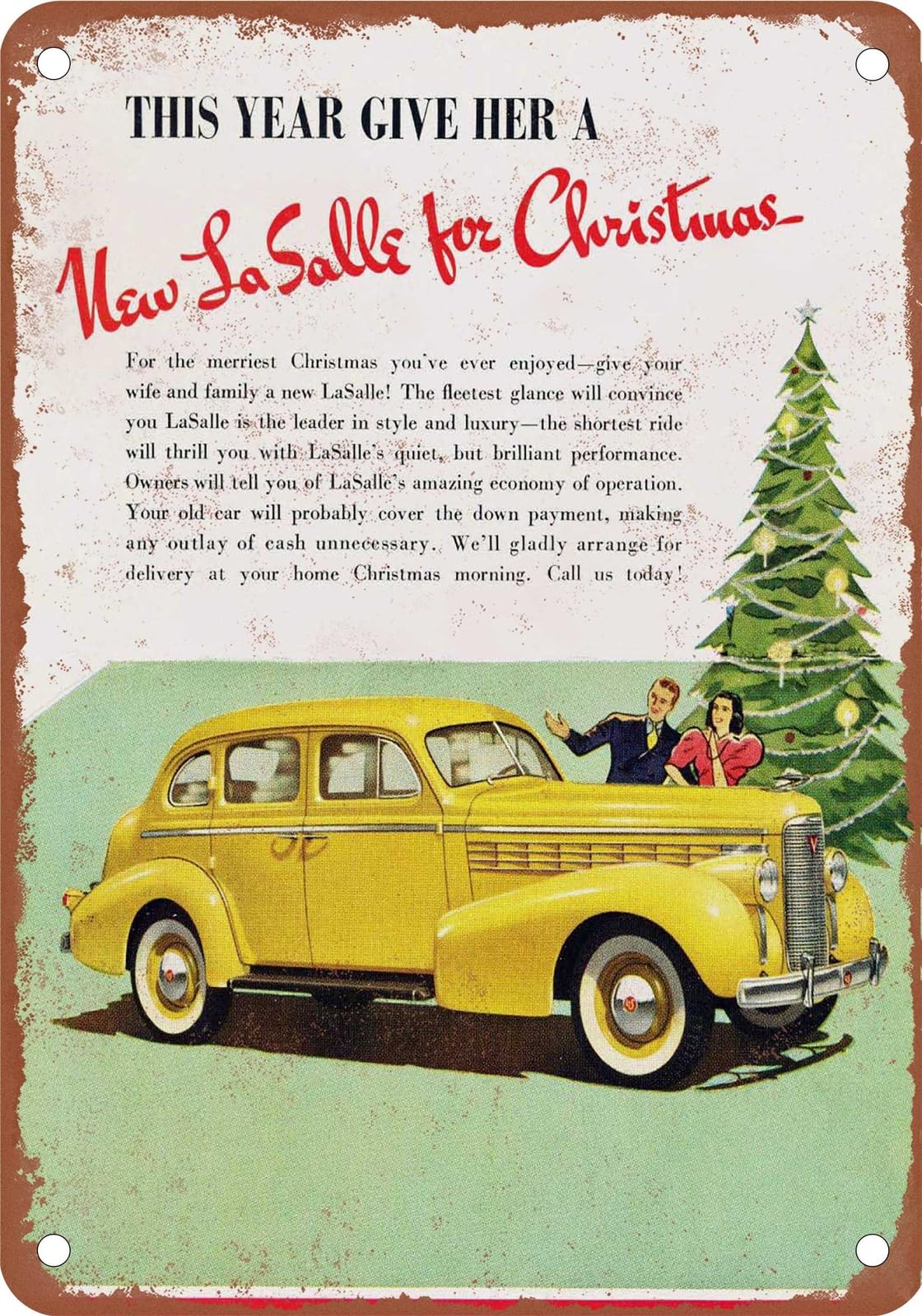 METAL SIGN - 1938 LaSalle Vintage Ad 01 - Old Retro Rusty Look home decor