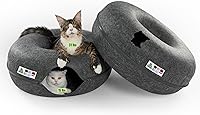 Vista 18 de Cattasaurus Peekaboo - Cueva para gatos, extra espaciosa para múltiples y grandes gatos de más de 12 libras, camas desmontables para gatos