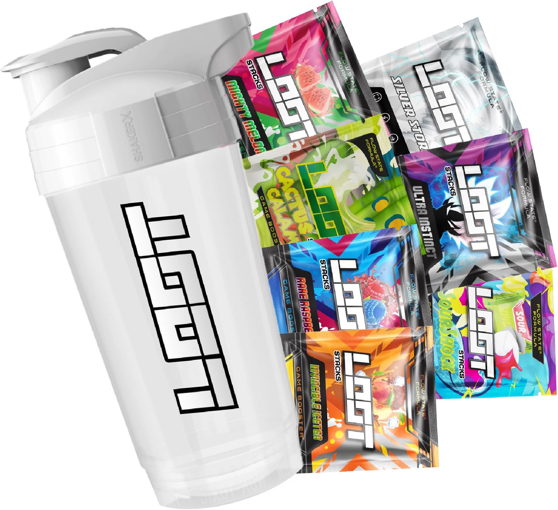 LOOT® - Premium Game Booster with The Flow-State® Formula | Trial Set | 20 high-dose Ingredients | Unique Design | Concentration Stamina Reactivity | 7 Stacks