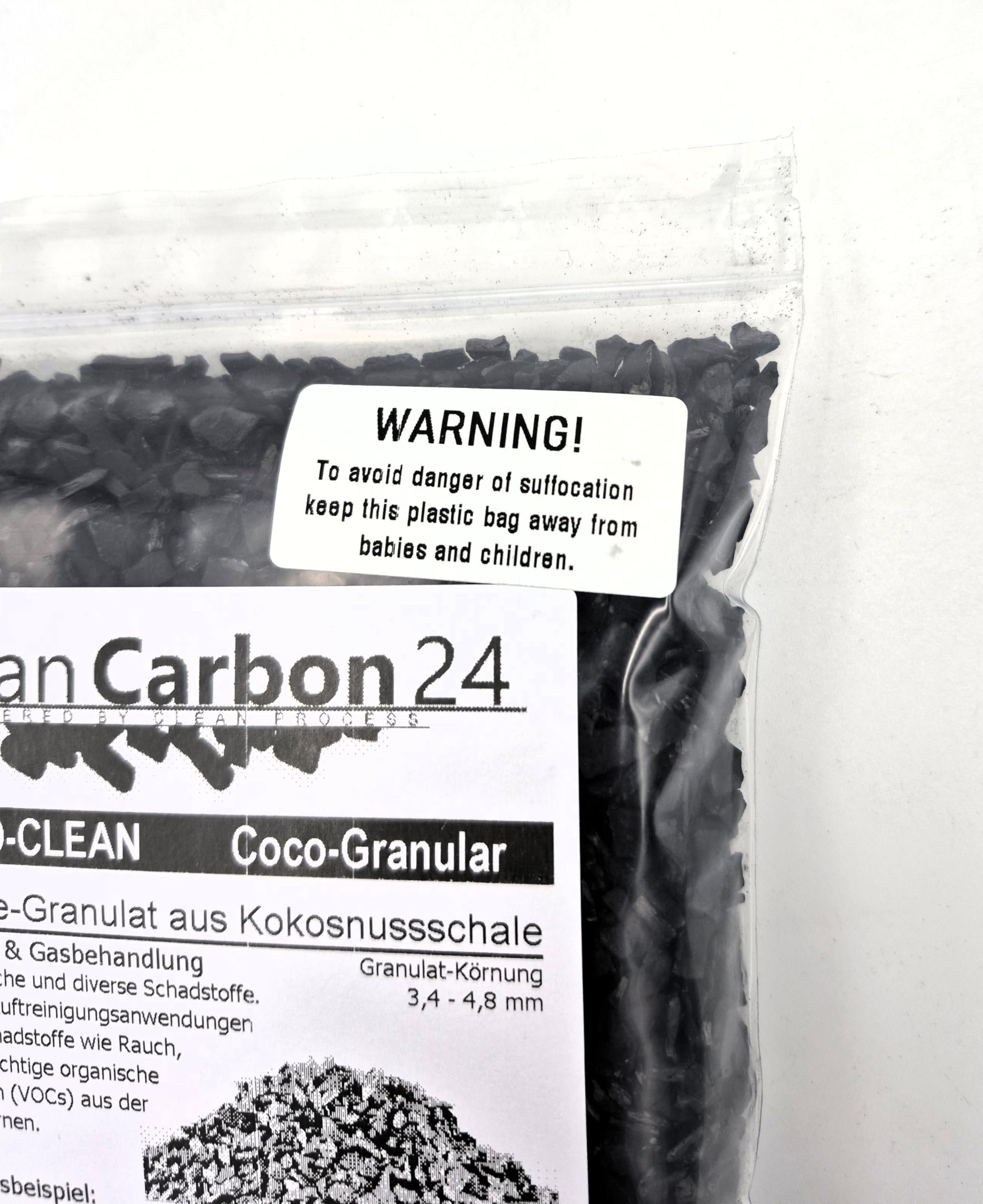 2,5 litri di granulato di carbone attivo da gusci di noce di cocco per la purificazione dell'aria (3,4-4,8mm / 4x6mesh)
