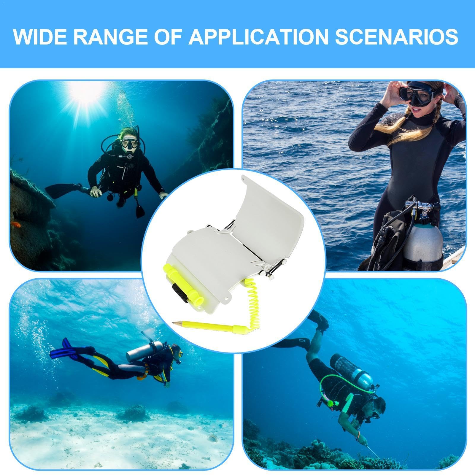 Lavagna Subacquea Con Matita E Clip - Per Immersioni, Snorkeling E Sport Acquatici - Foto 12