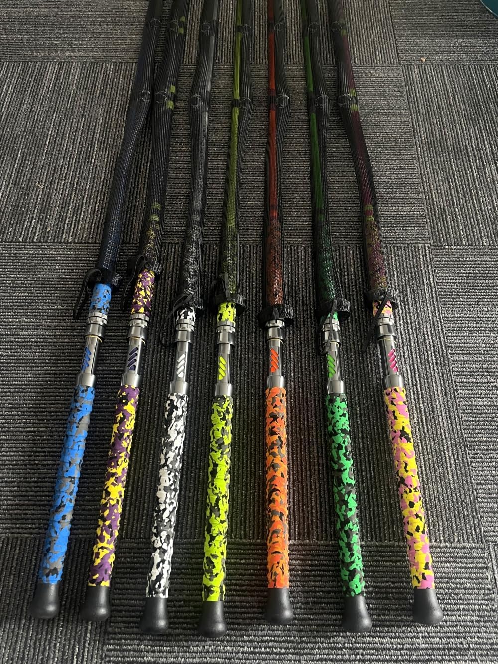 ANCIENT MARINER Catfish Fishing Rods, 7'6" One-Piece Glow with Black Light Ancient Mariner Albatross Catfishing Casting Rod, Medium Heavy