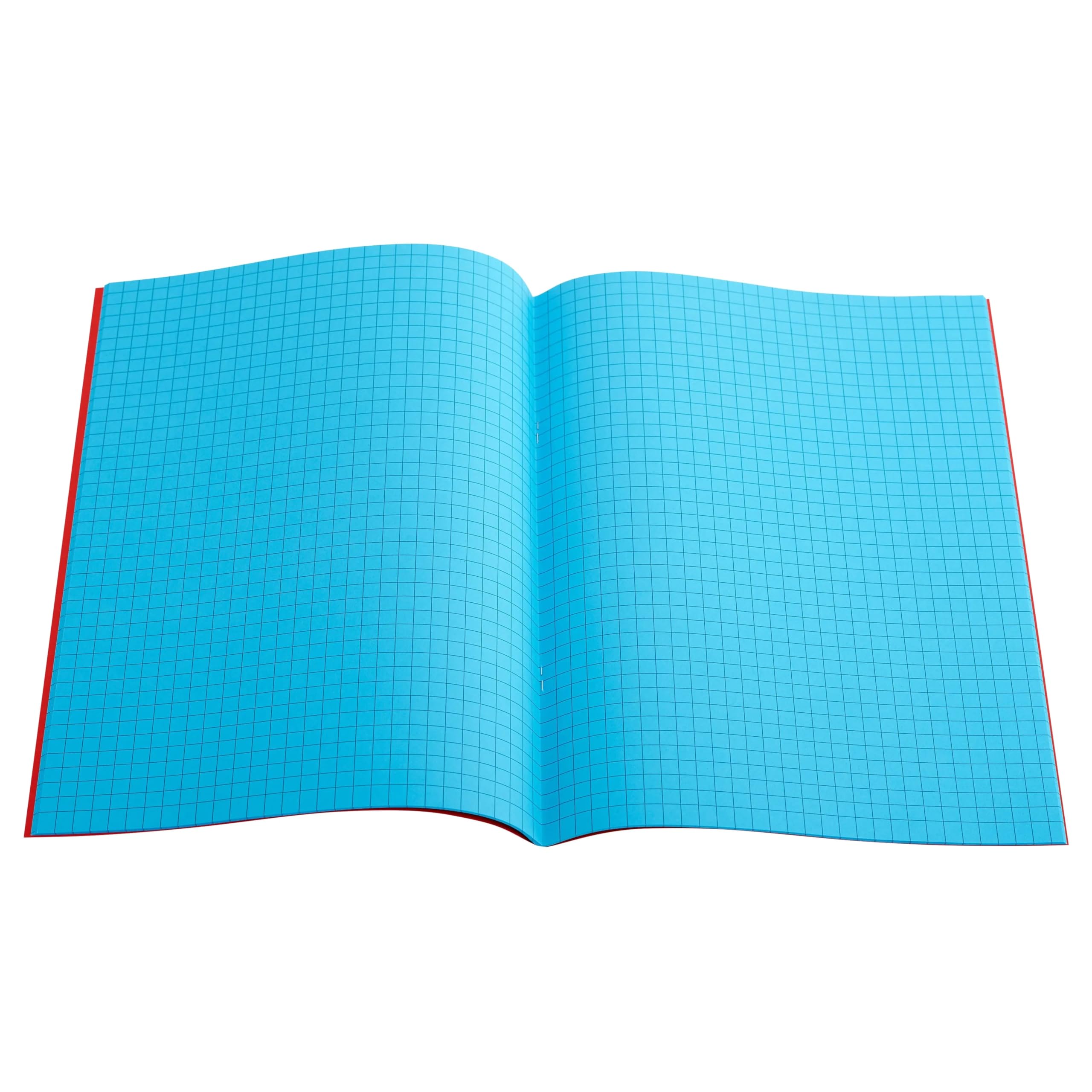 The Dyslexia Shop A4-7mm Squared Tinted Exercise Book - (Red Cover) Pack of 10 / Turquoise