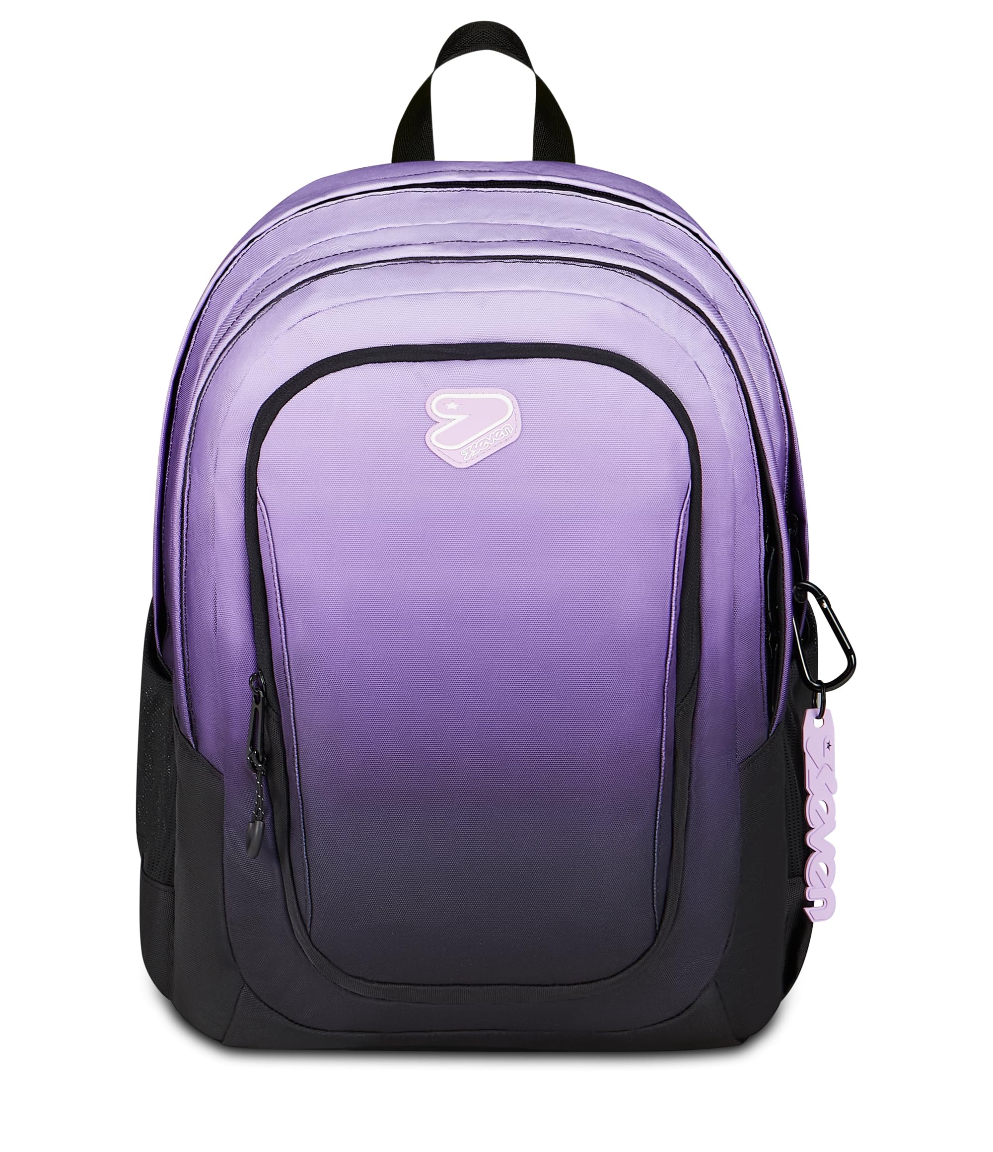 Seven Zaino Scuola SHADE TECH, Doppio Scomparto, Rosa, 29 L, Tasca frontale con zip, Tasca laterale portaborraccia, Scomparto Interno porta pc, Scuola media e superiore, Bambina, Ragazza
