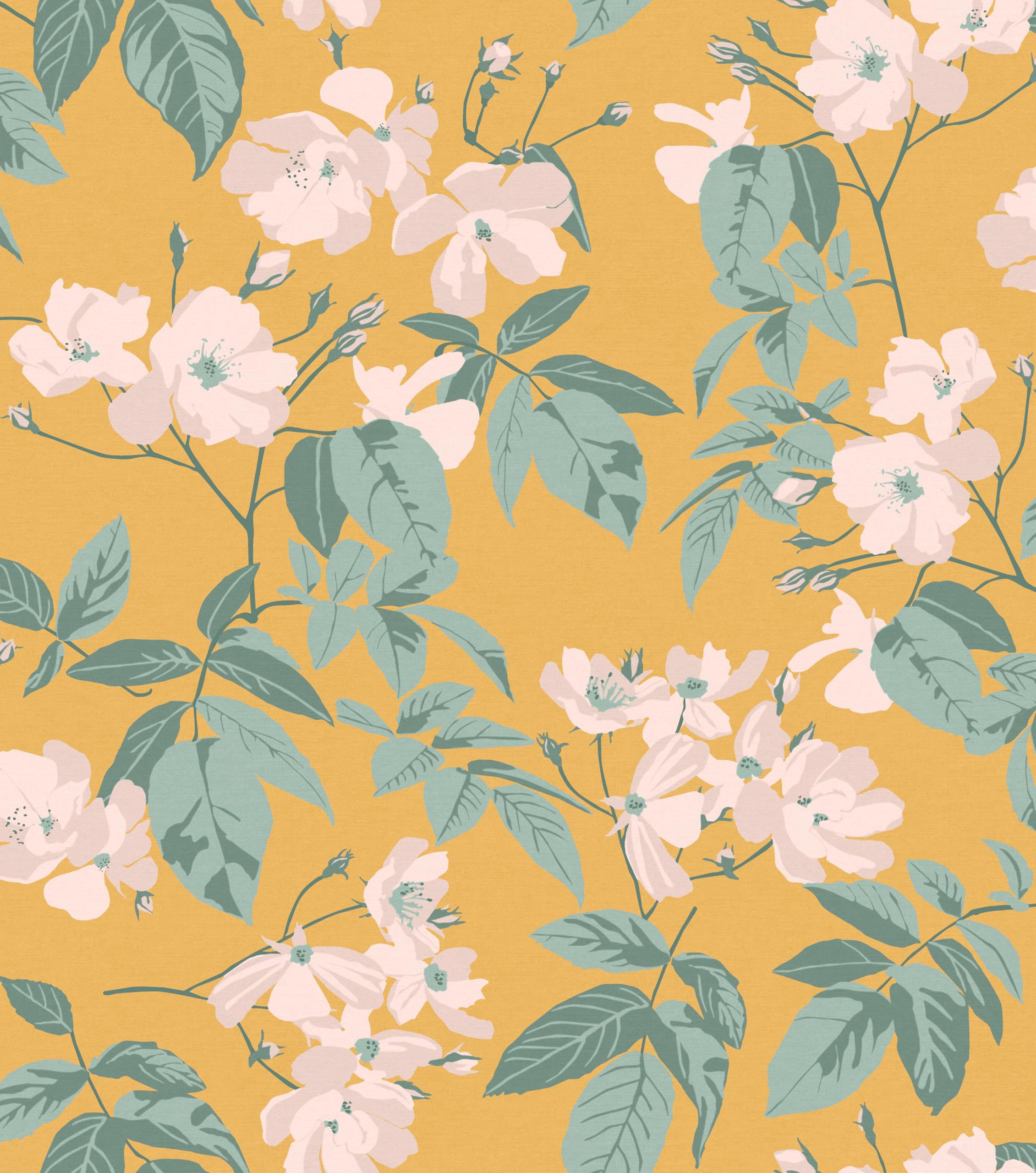 Papier peint photo floral jaune Rasch 3 x 2,65 m tapisserie fleurs 366822
